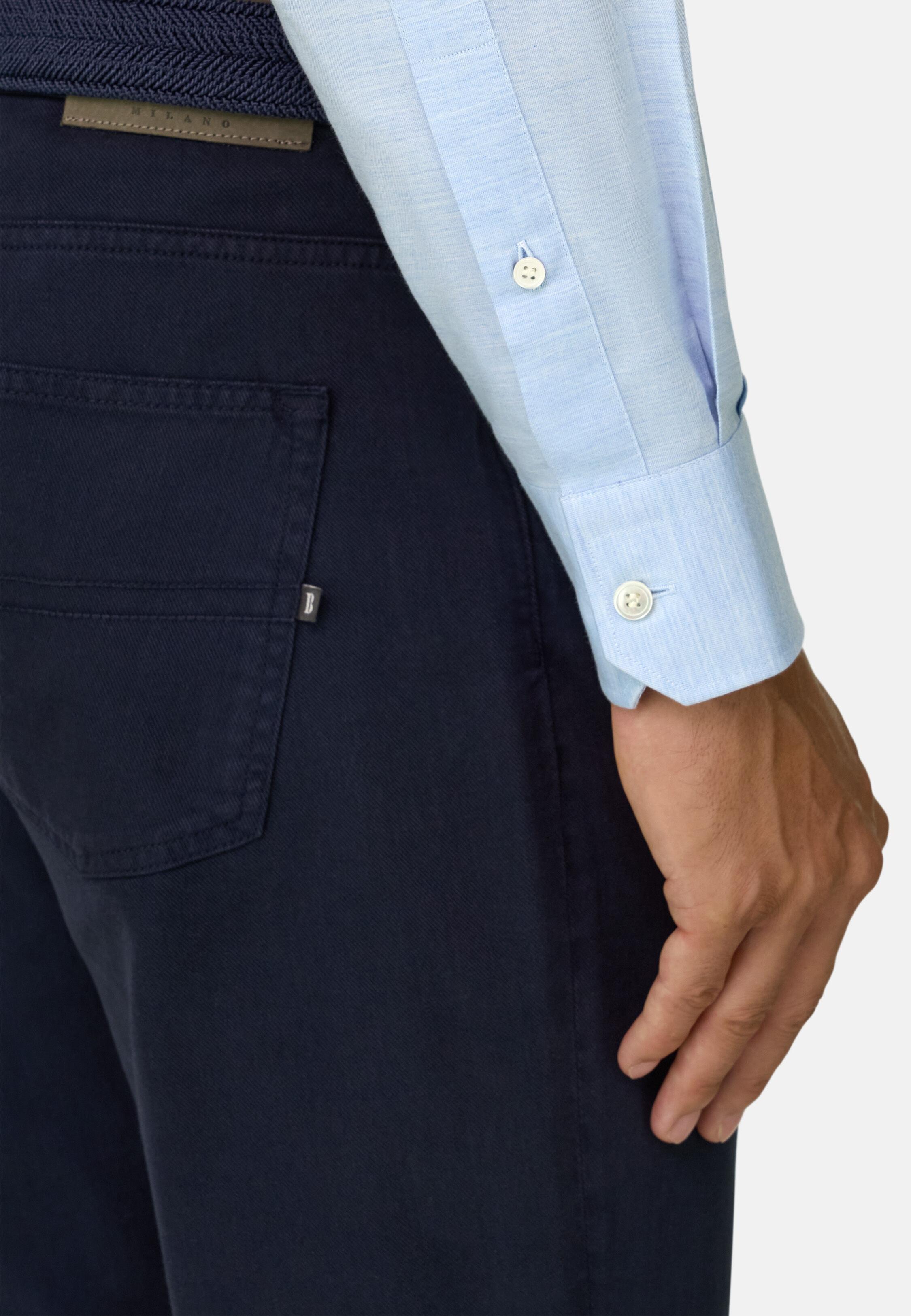 Shirt in Cotton Twill Regular Fit Blue, Light Blue, large image number 5