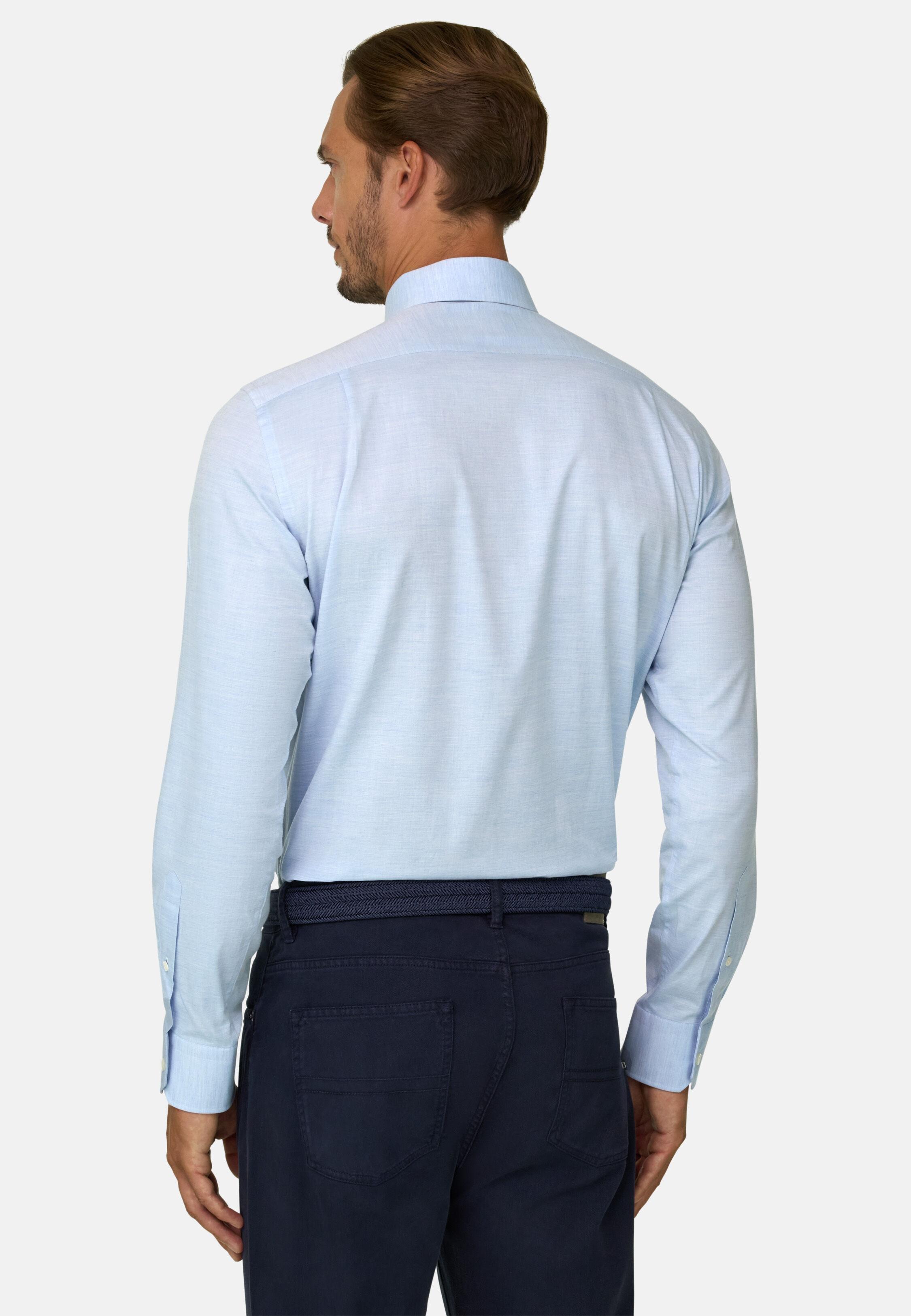 Shirt in Cotton Twill Regular Fit Blue, Light Blue, large image number 8