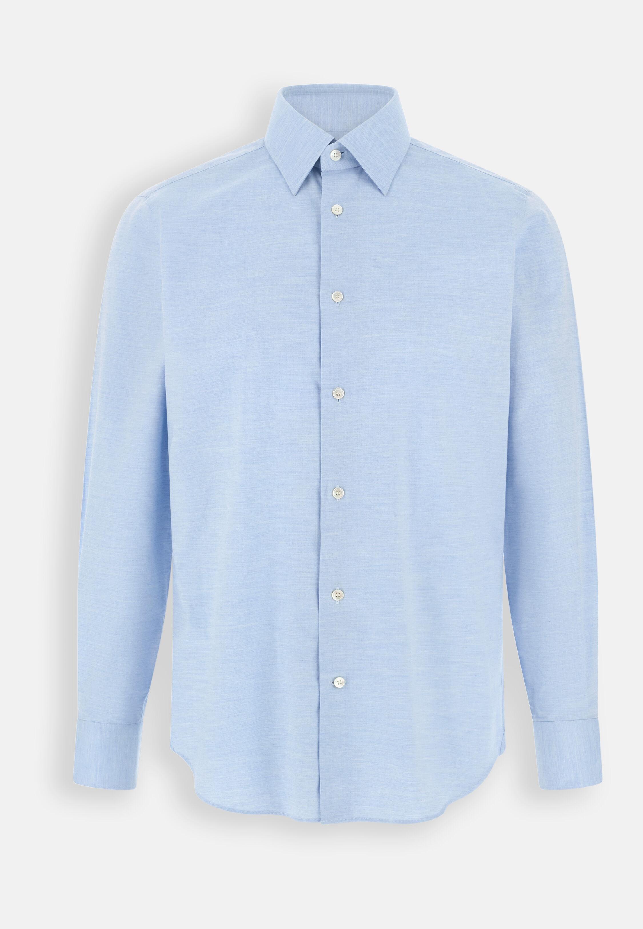 Shirt in Cotton Twill Regular Fit Blue, Light Blue, large image number 10