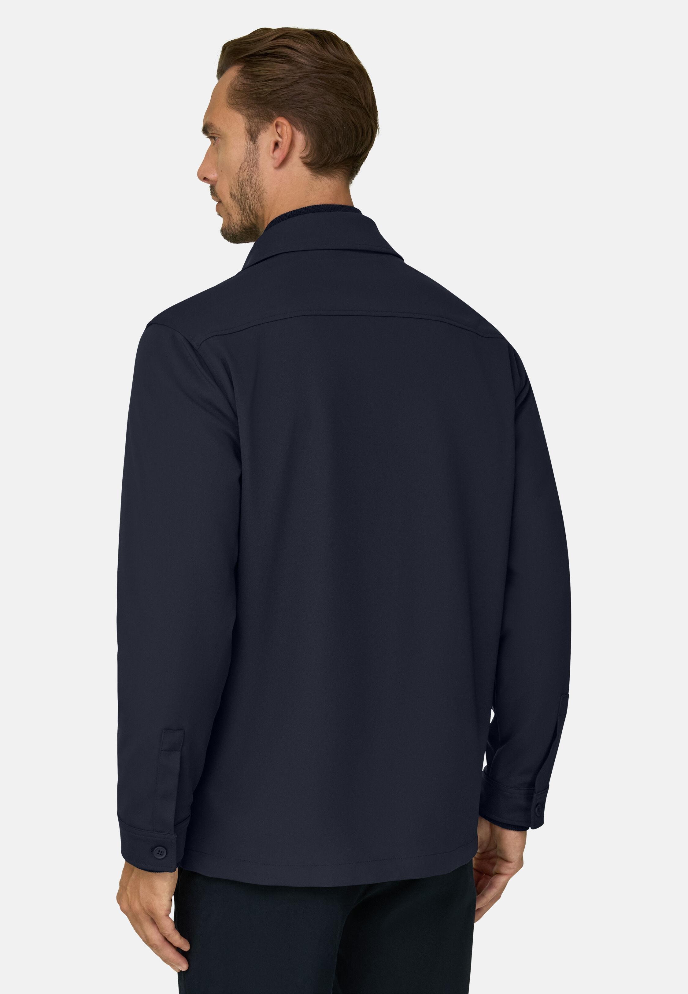 Shirt Jacket Double Nylon Stretch B Tech Navy blue, Navy blue, medium