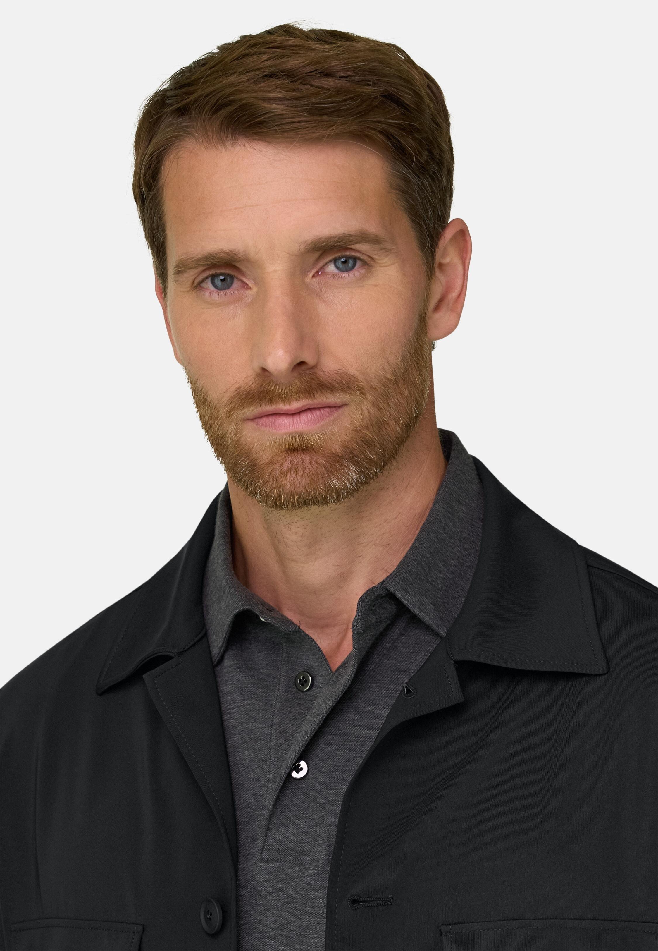 Shirt Jacket Double Nylon Stretch B Tech Black, Black, medium
