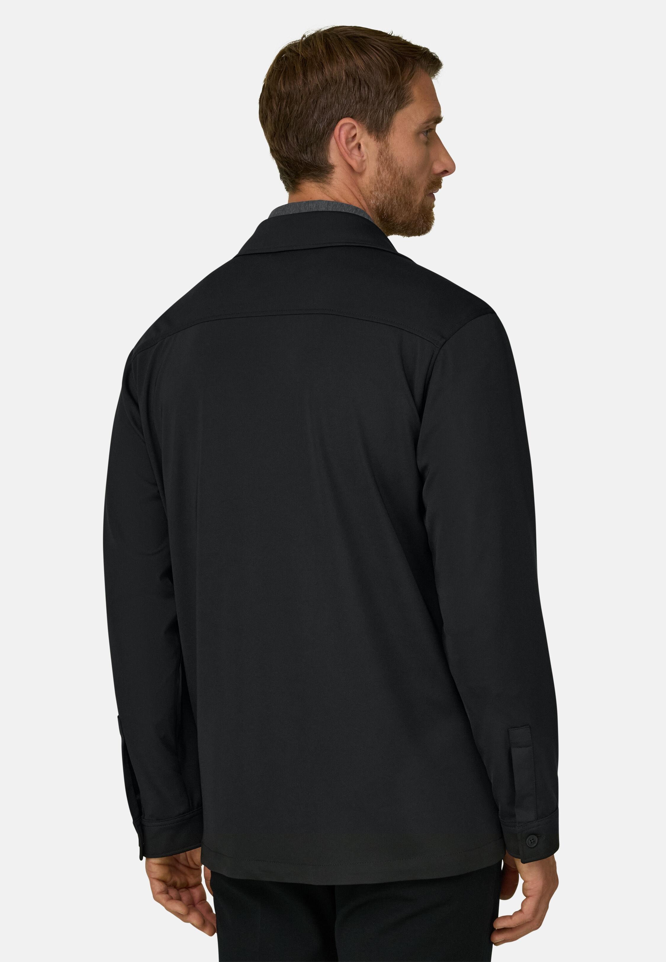 Shirt Jacket Double Nylon Stretch B Tech Black, Black, medium