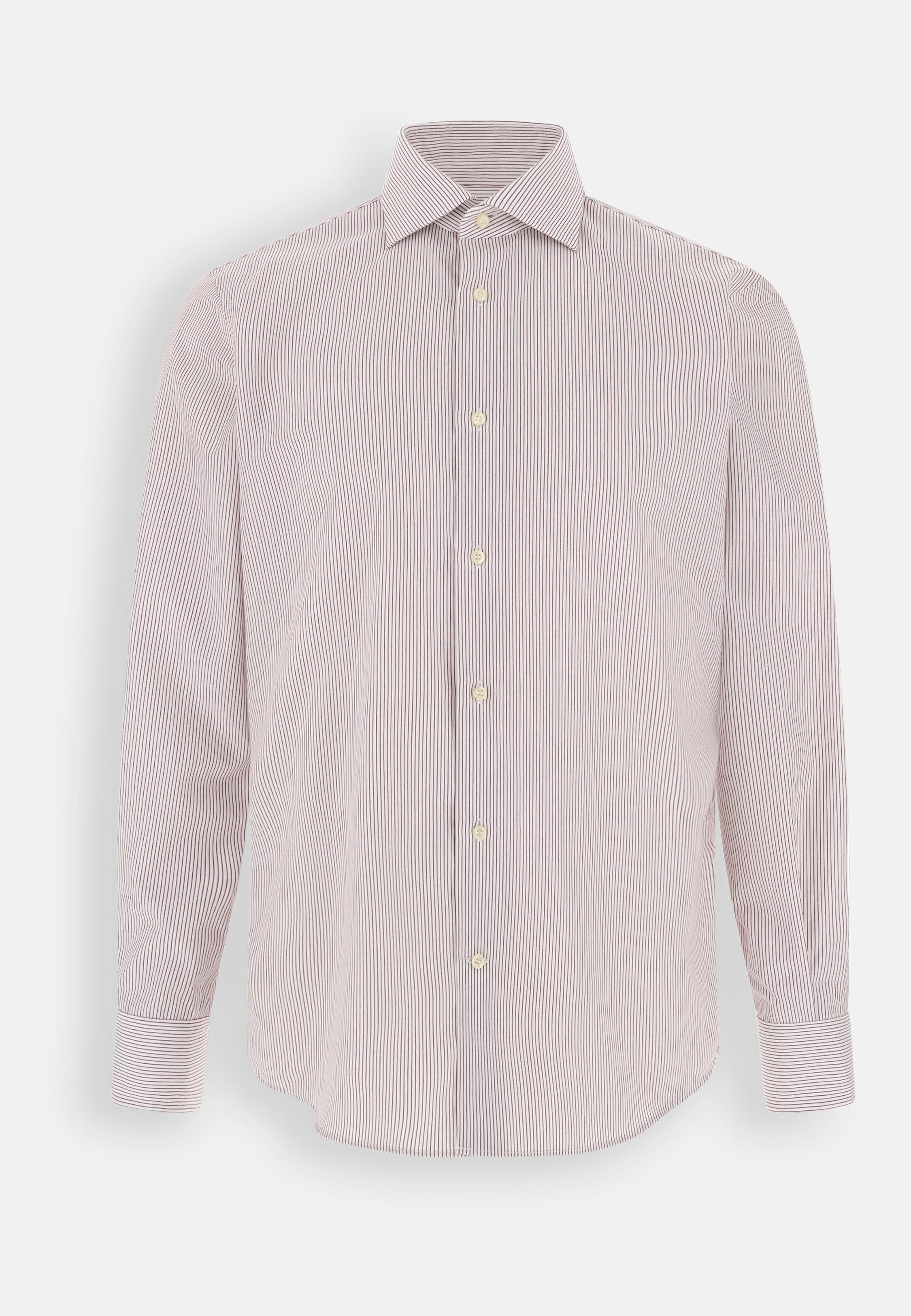 Shirt Striped Cotton Non-Iron Slim Fit, Burgundy, Burgundy, large image number 5