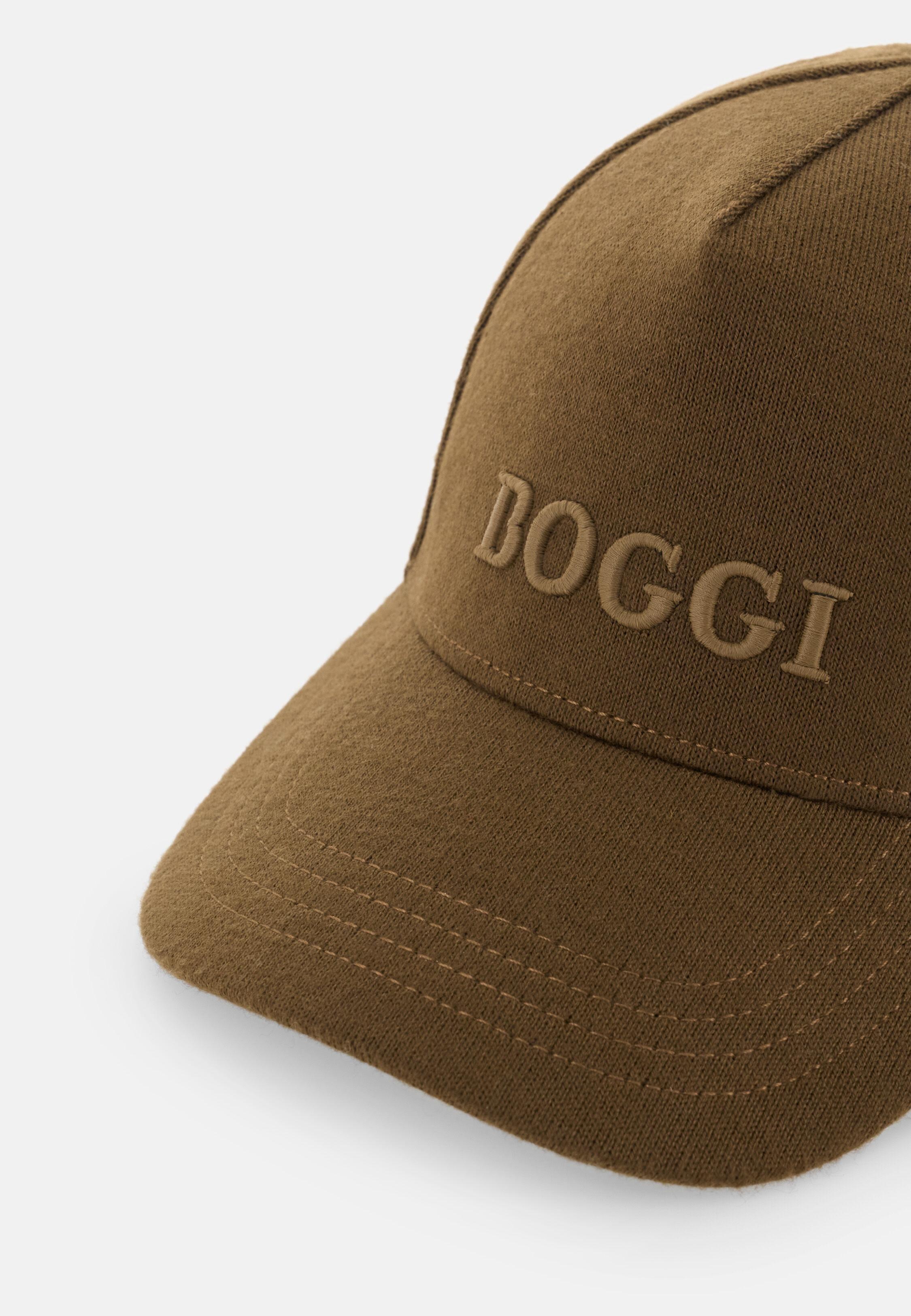 Peaked Cap in Knitted Fabric, Olive Brown, Biscuit, medium