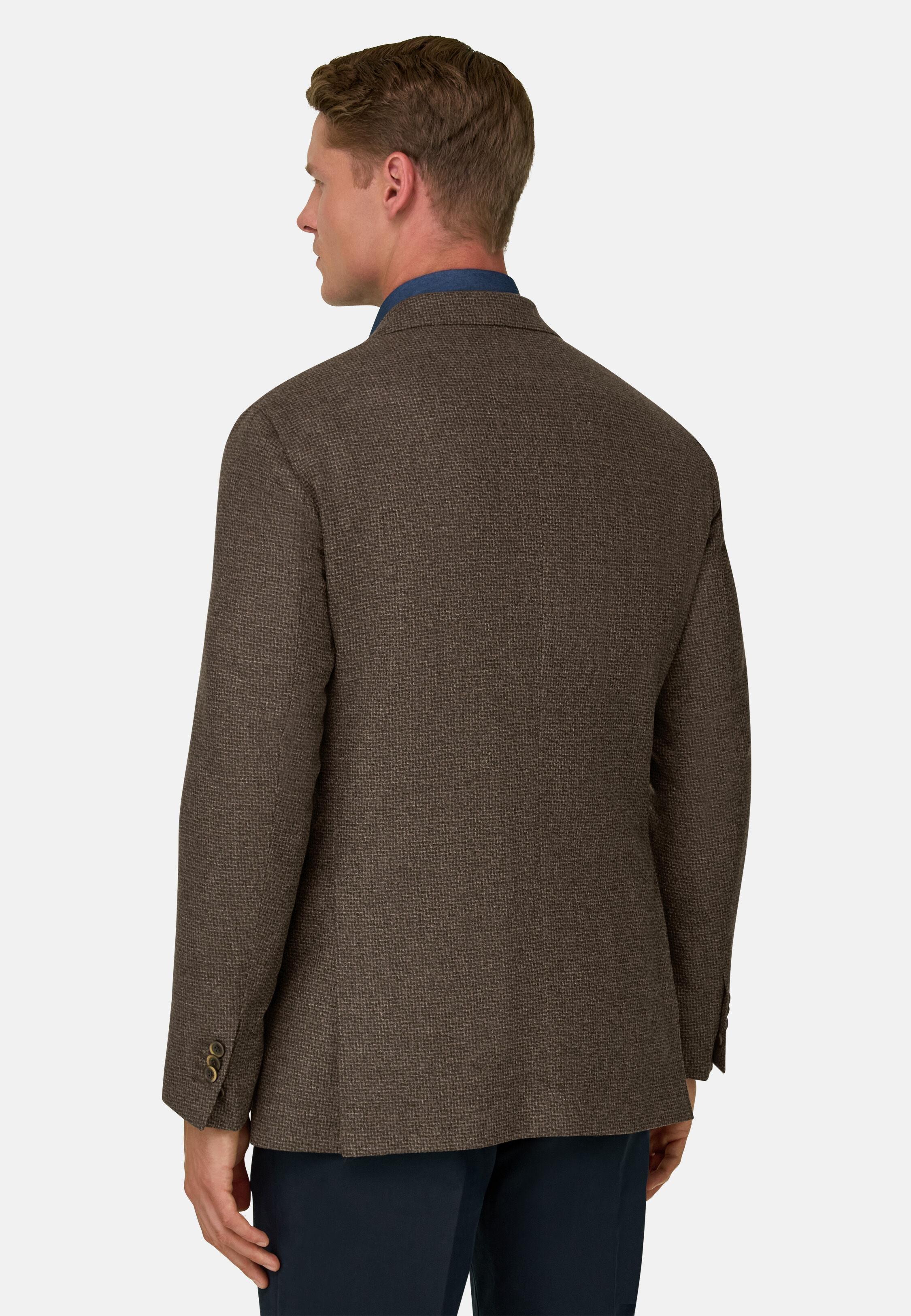Blazer Micro Patterned Wool Cashmere Brown, Brown, medium