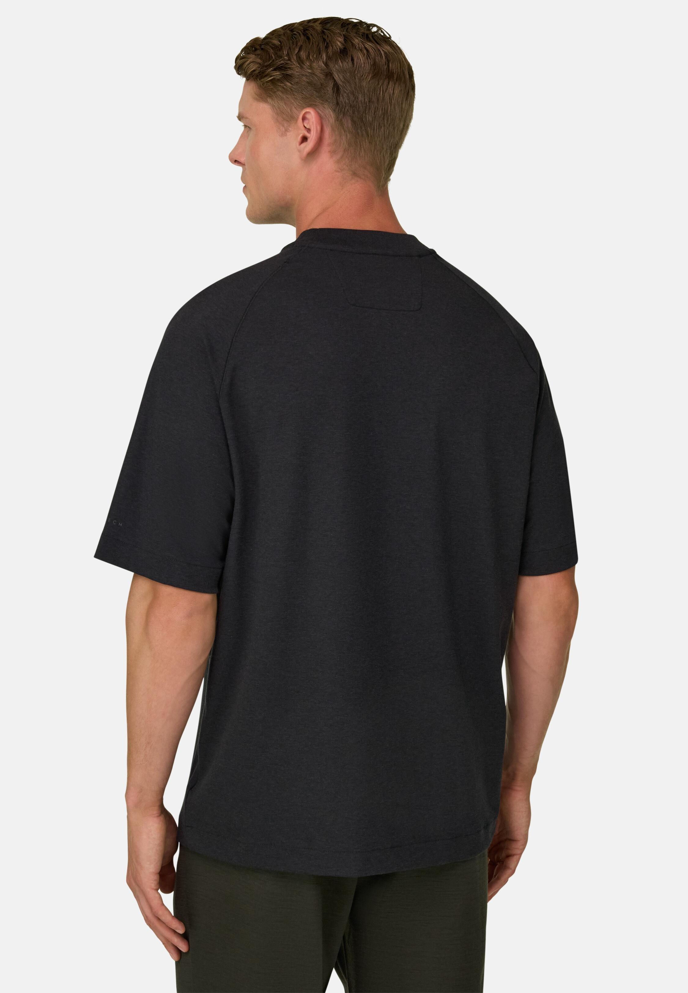 تي شيرت من مزيج القطن بيكيه ميلانج B Tech أسود, Black, large image number 3