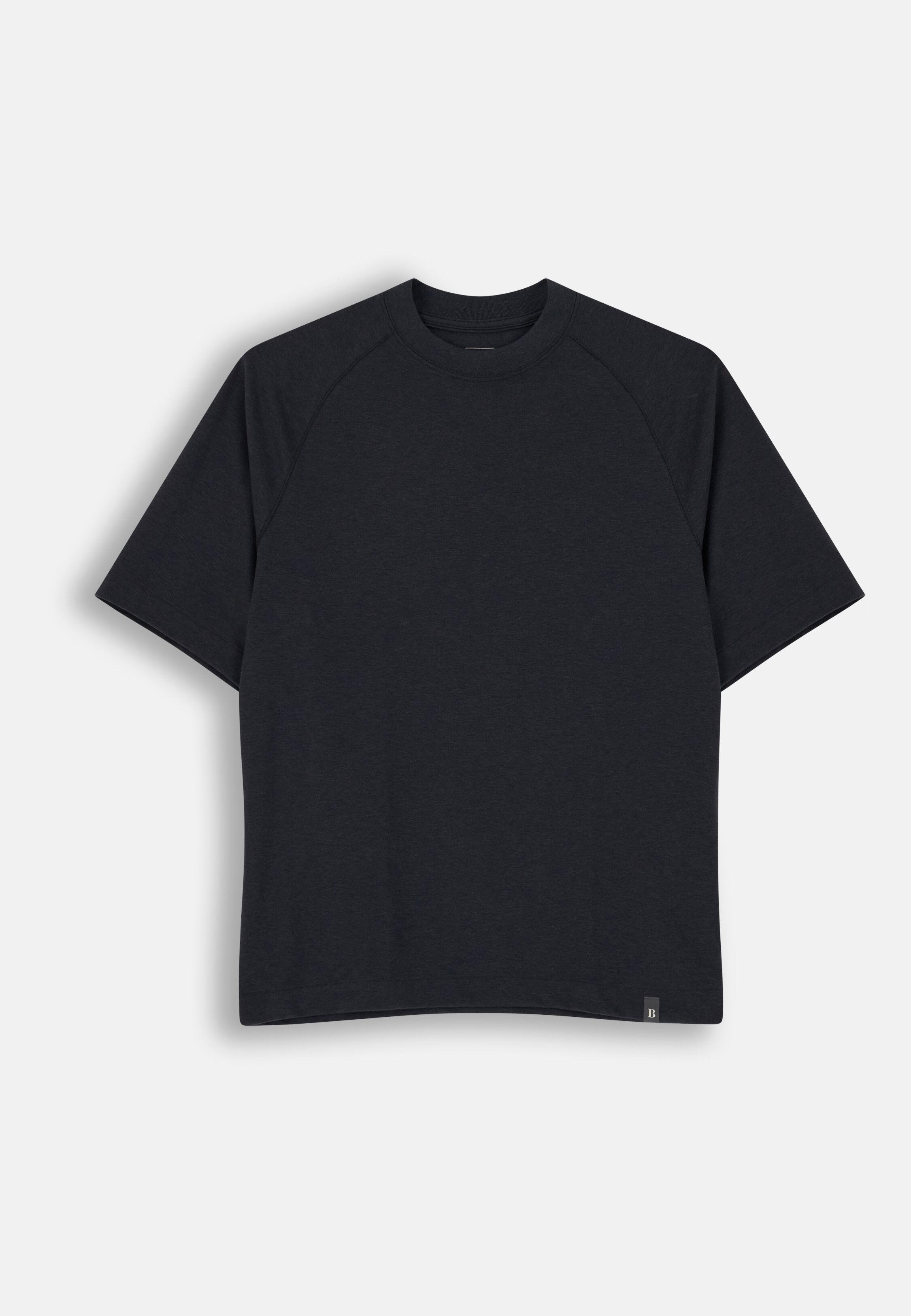 تي شيرت من مزيج القطن بيكيه ميلانج B Tech أسود, Black, large image number 4