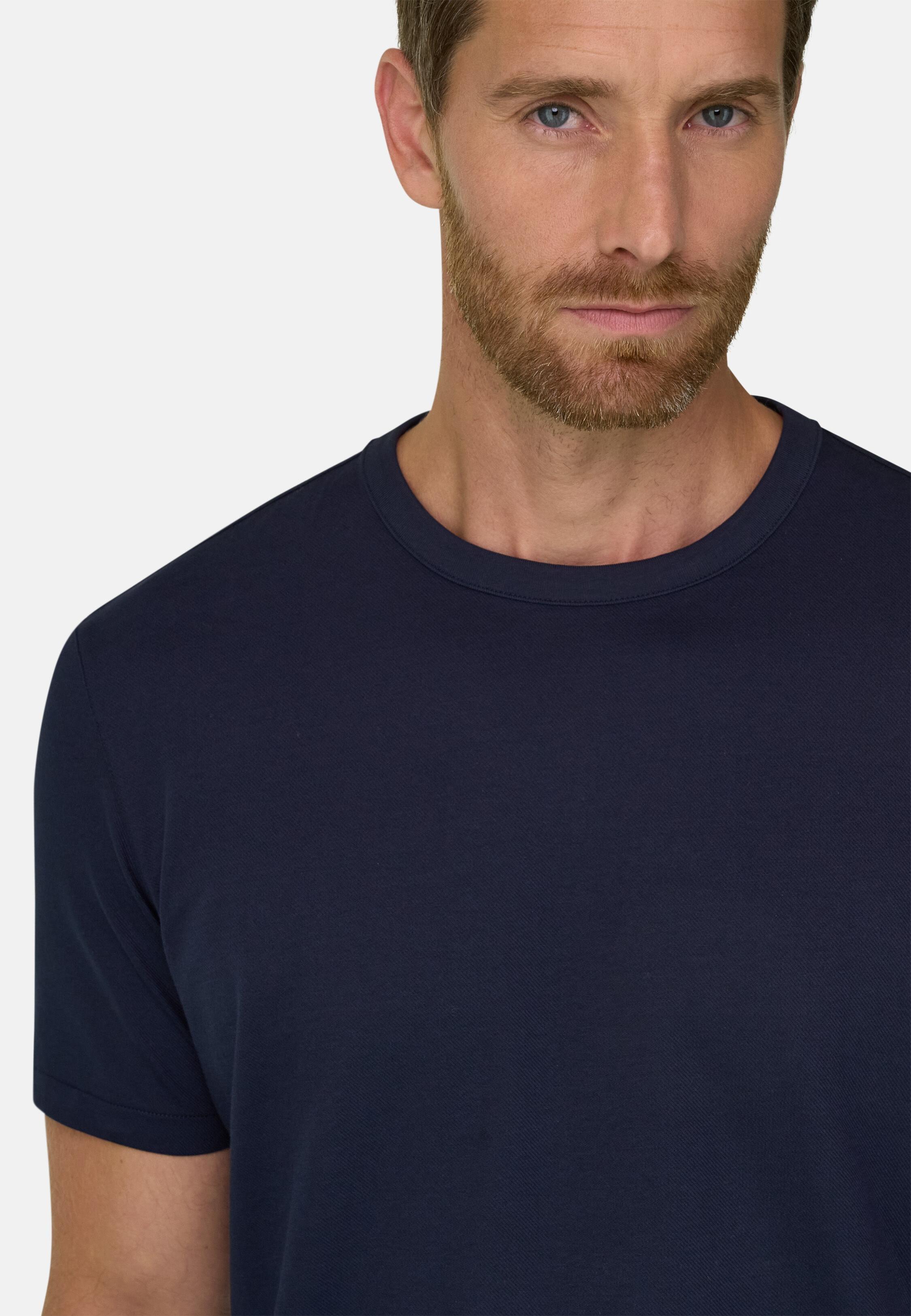 تي شيرت من جيرسيه مزيج القطن بنقشة قطرية B Tech أزرق كحلي, Navy blue, medium