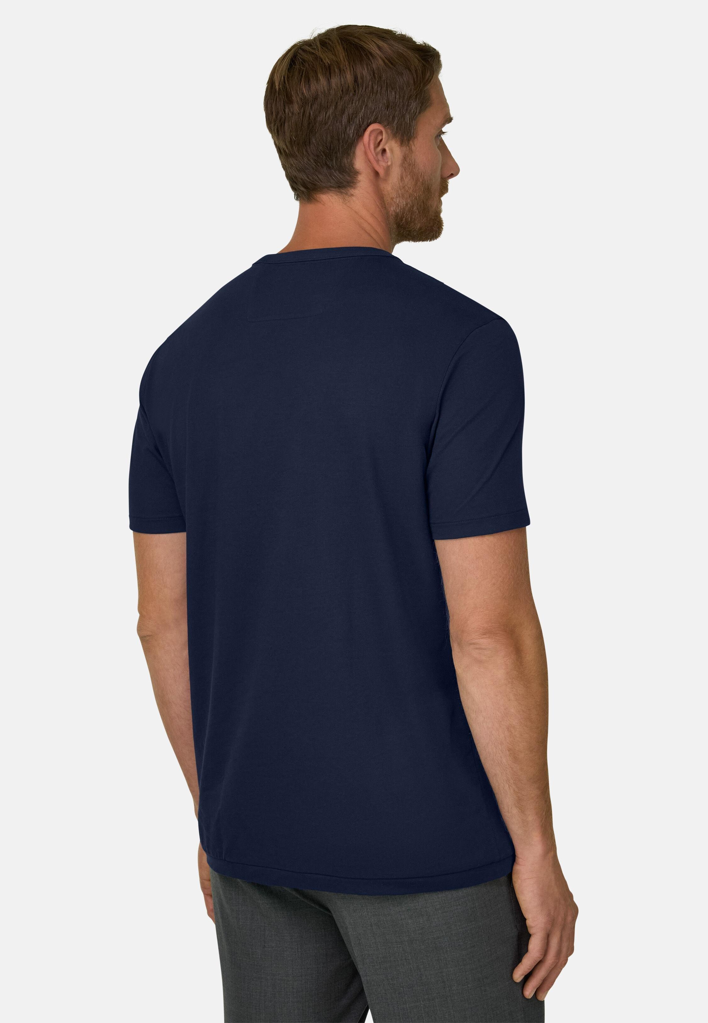 تي شيرت من جيرسيه مزيج القطن بنقشة قطرية B Tech أزرق كحلي, Navy blue, medium