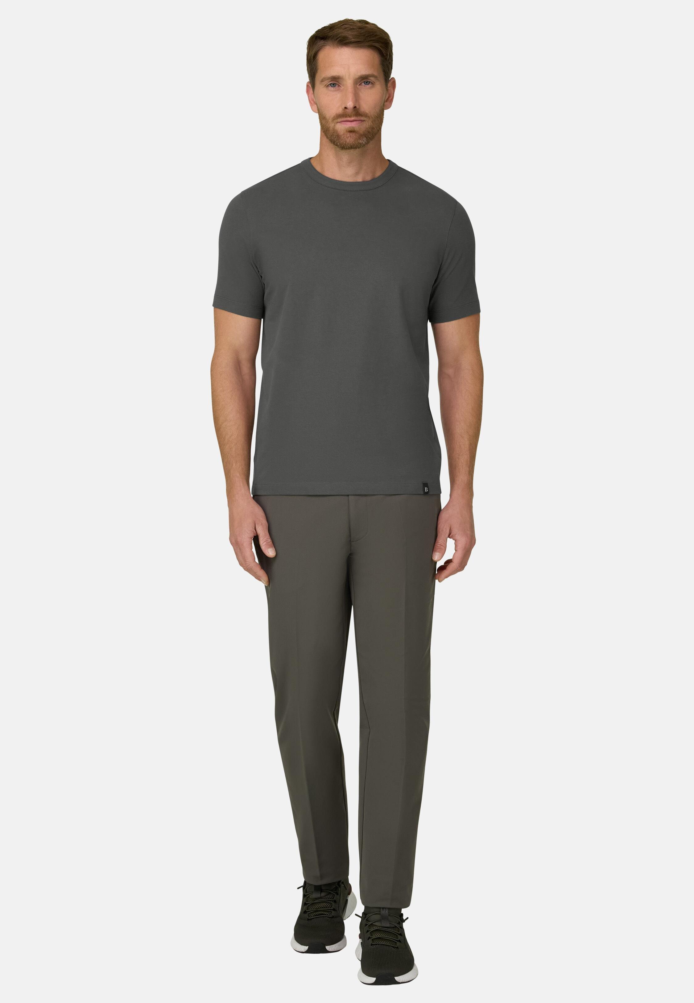 تي شيرت من جيرسيه مزيج القطن بنقشة قطرية B Tech أخضر عسكري, Military Green, medium