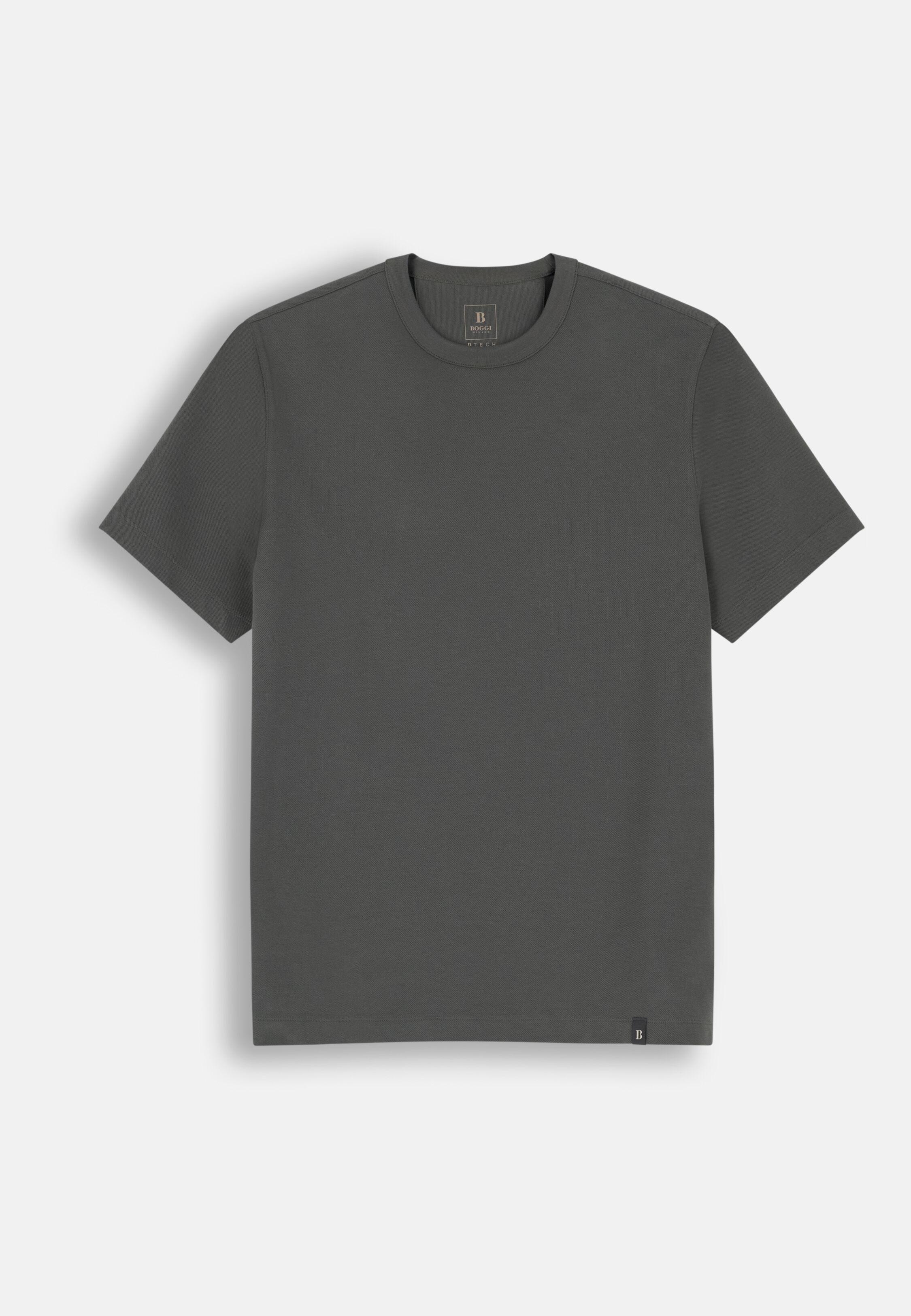 تي شيرت من جيرسيه مزيج القطن بنقشة قطرية B Tech أخضر عسكري, Military Green, large image number 3