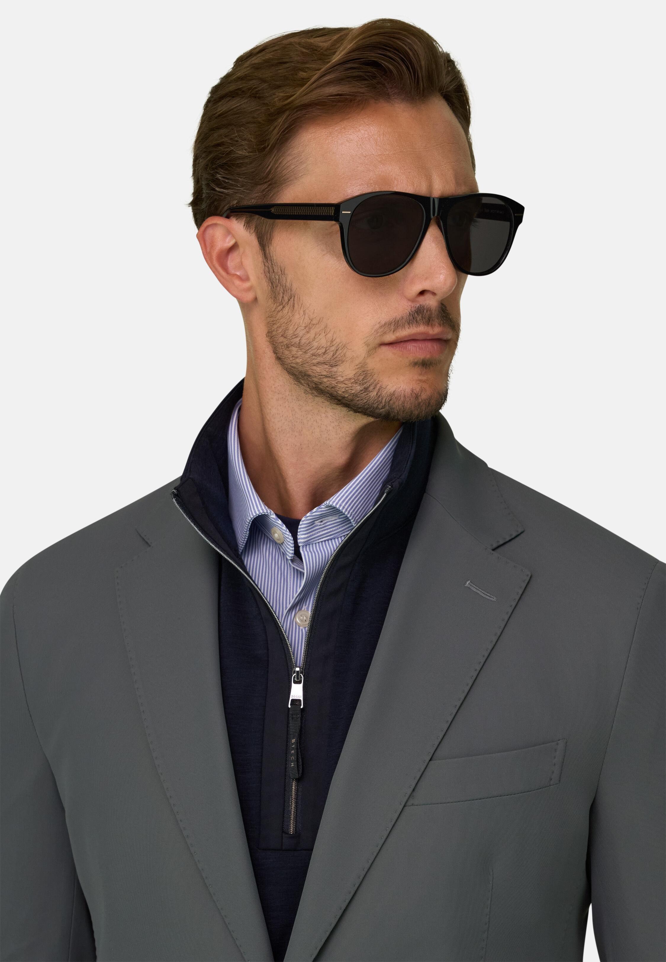 Blazer in Stretch Nylon Cannet&eacute; B Tech Grey, Grey, medium