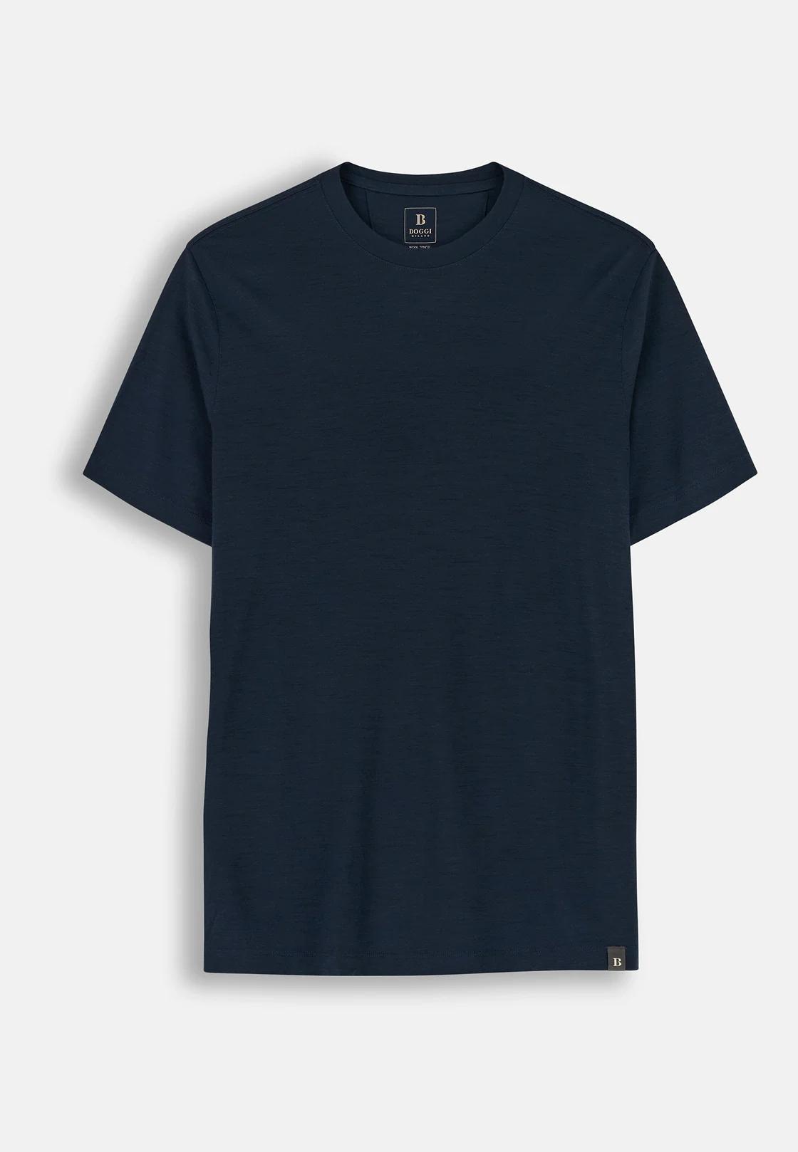 T-Shirt Jersey Cotton Tencel Blend Navy blue, Navy blue, large image number 4