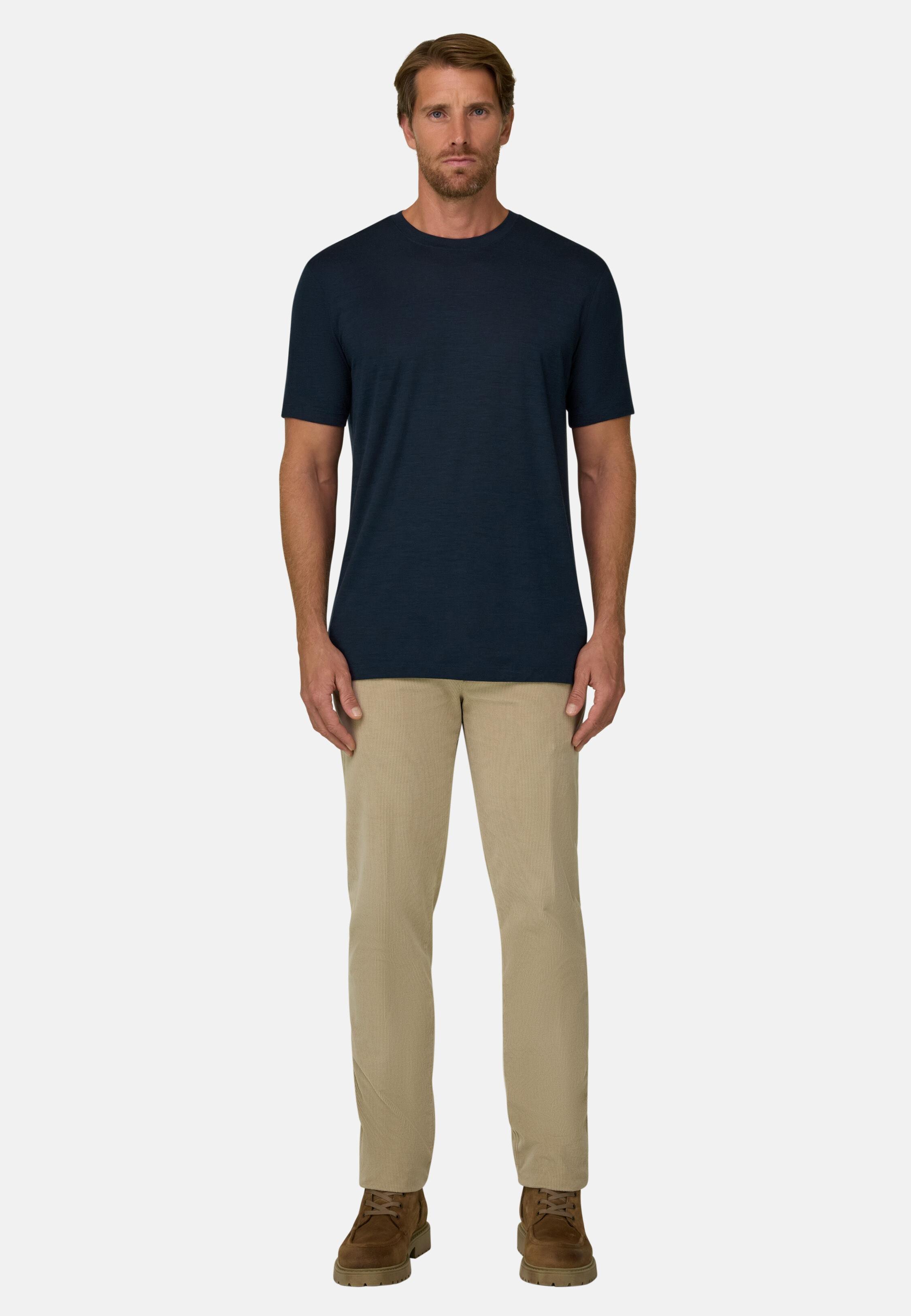 T-Shirt Jersey Cotton Tencel Blend Navy blue, Navy blue, large image number 5