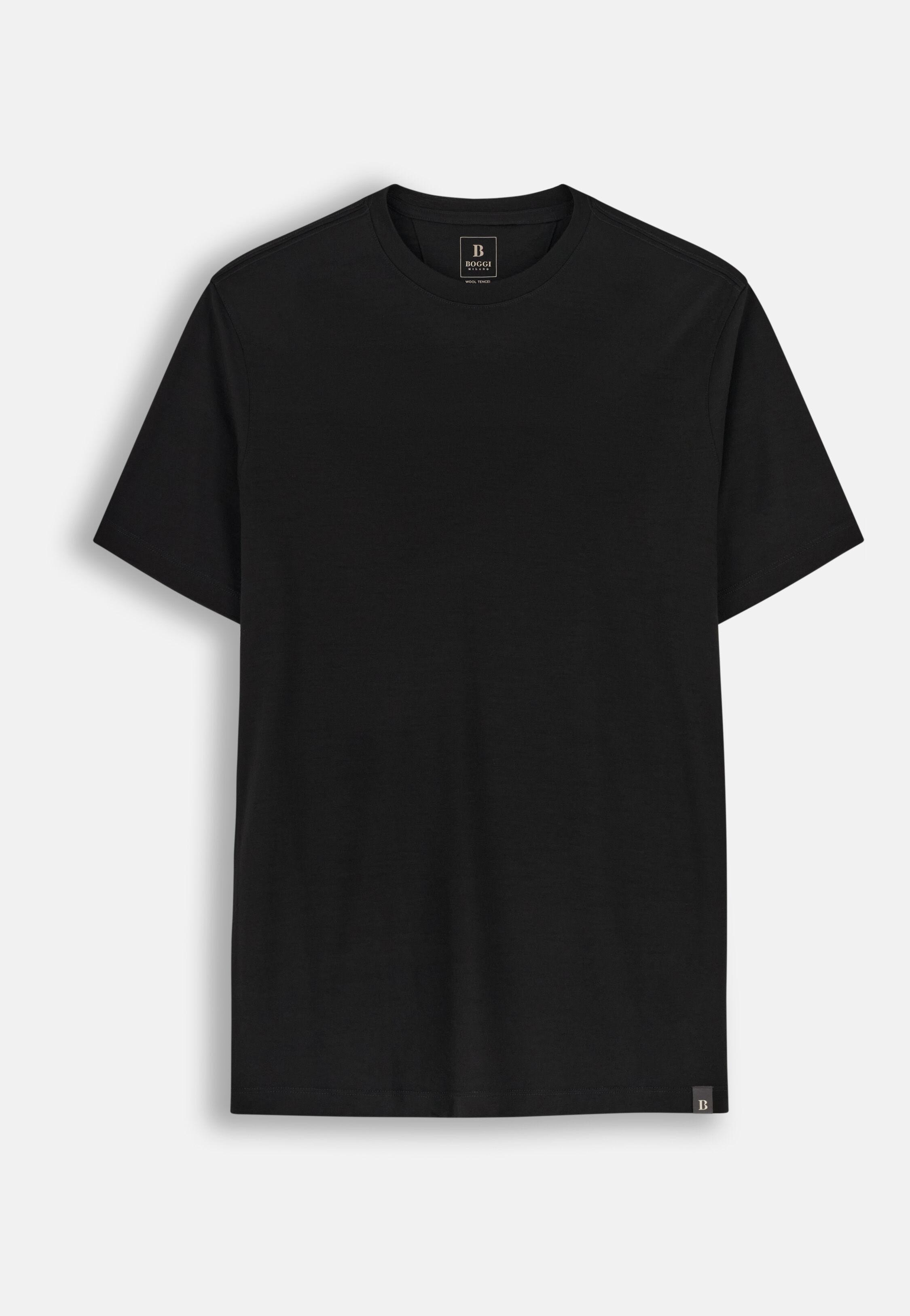 T-Shirt Jersey Cotton TENCEL Blend, Black, Black, large image number 3