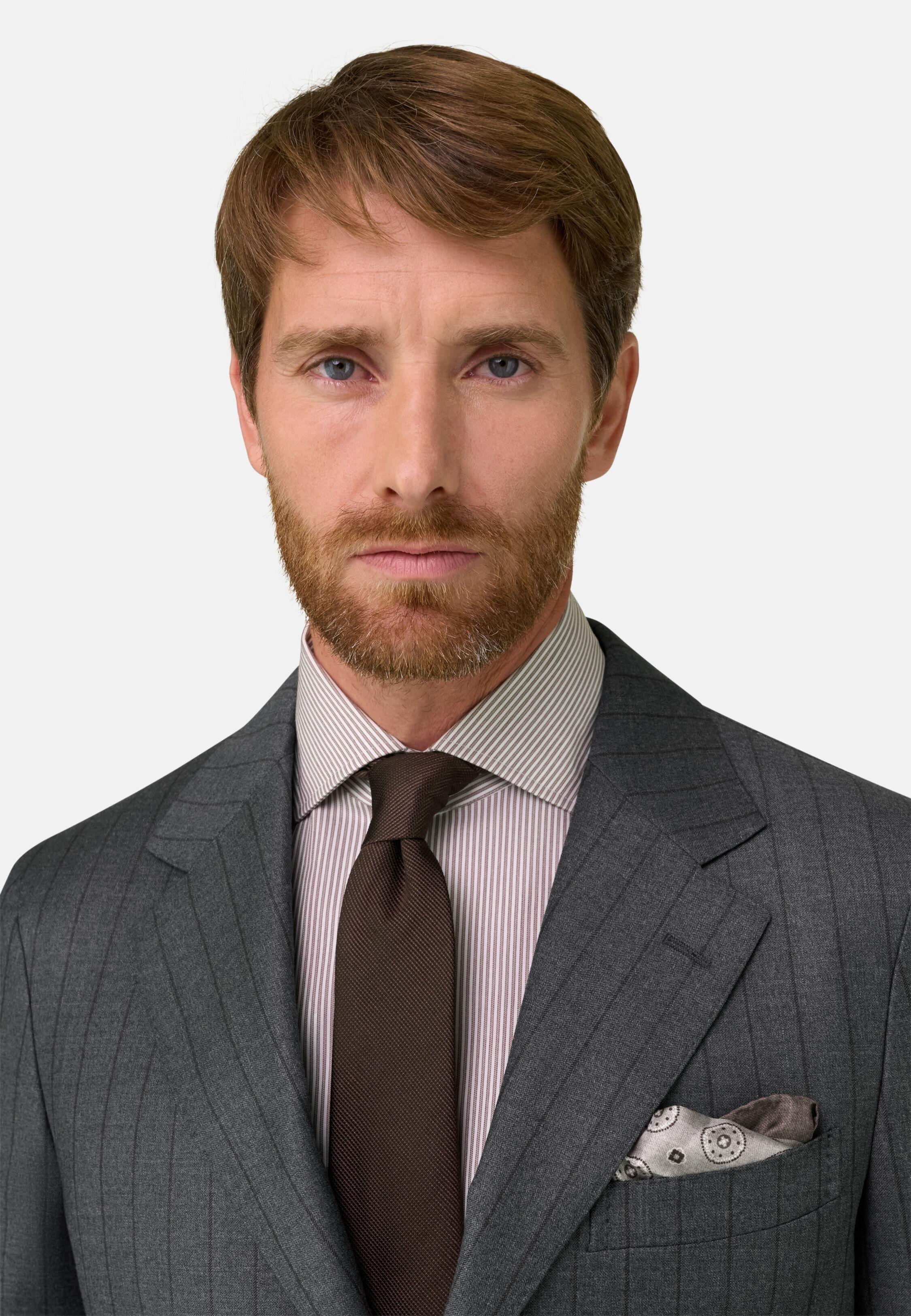 Pinstripe Wool Suit Grey, Grey, large image number 2