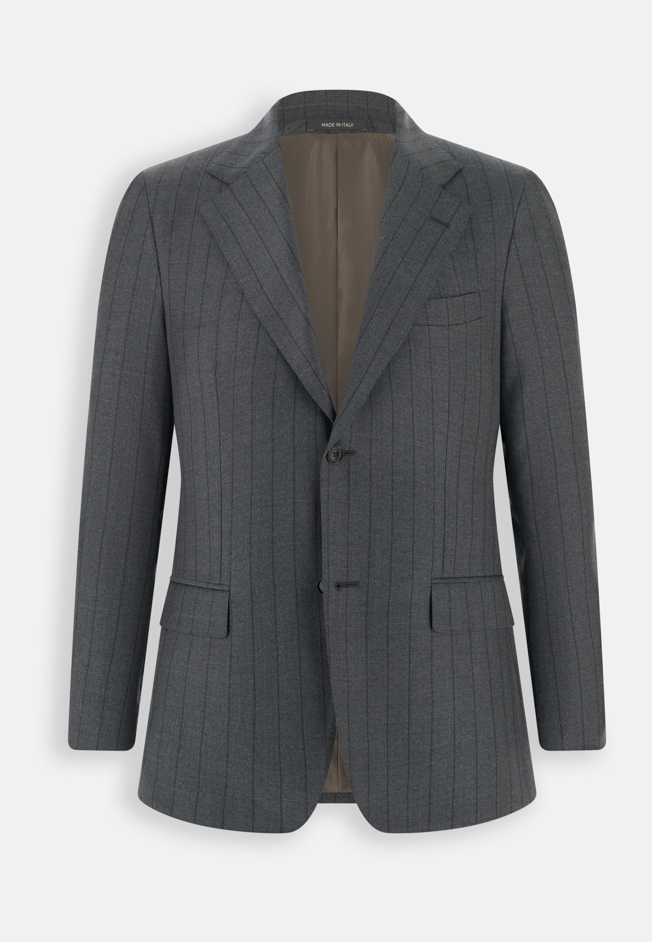 Pinstripe Wool Suit Grey, Grey, large image number 7