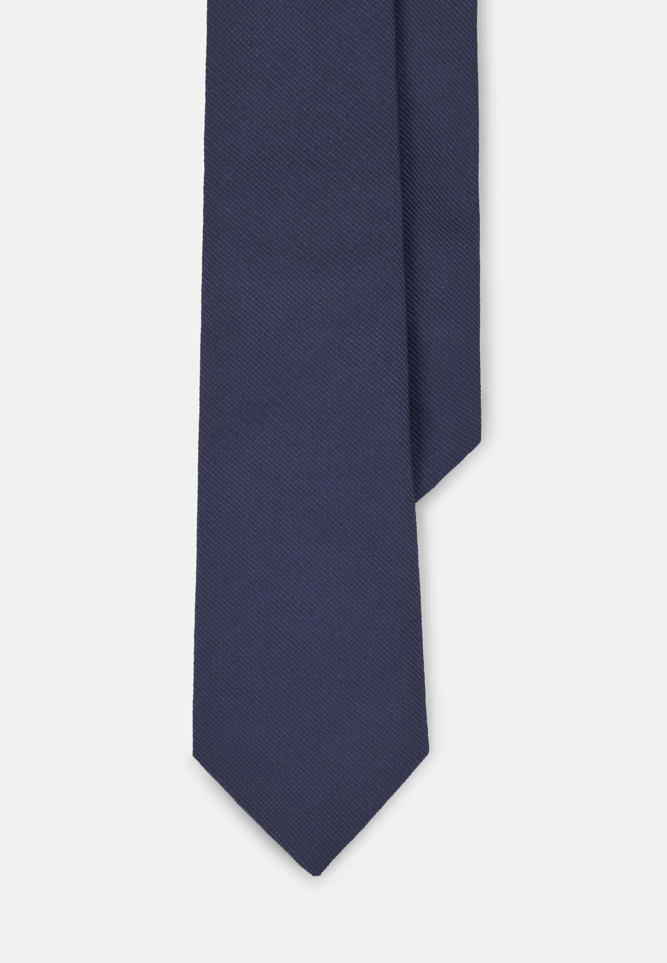 ربطة عنق حريرية بنقشة جاكار معززة, Navy blue, medium