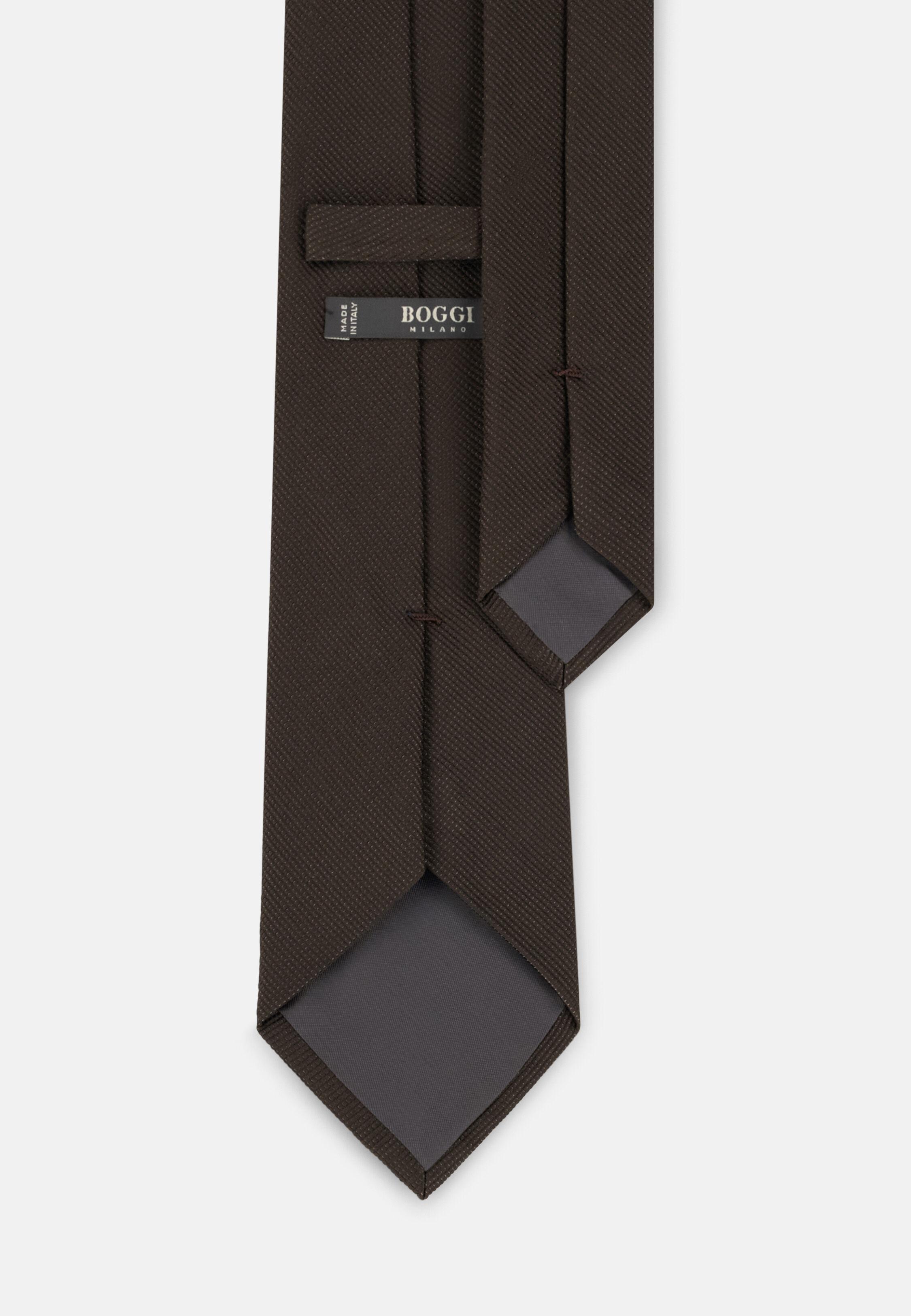 Tie Jacquard Drill Reinforcement Silk, Dark Brown, Dark brown, medium