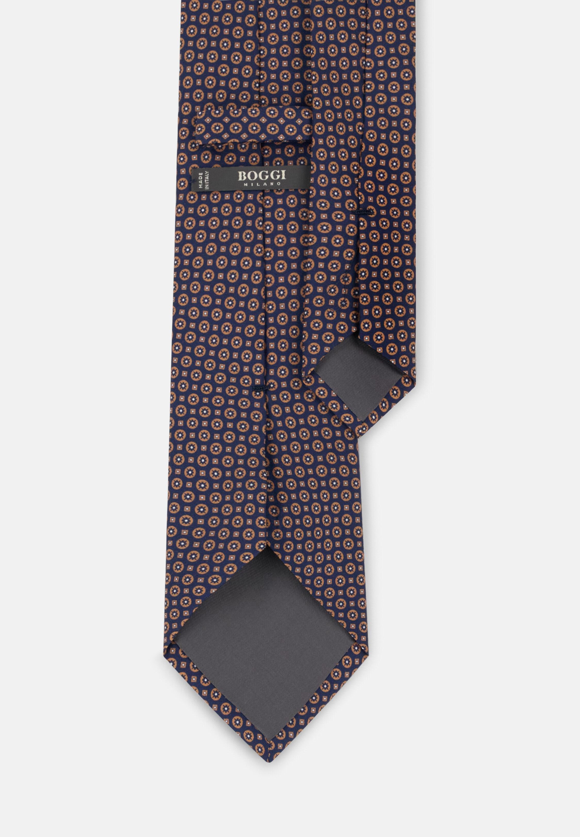 Tie Medallion Pattern Silk Orange, Orange, medium