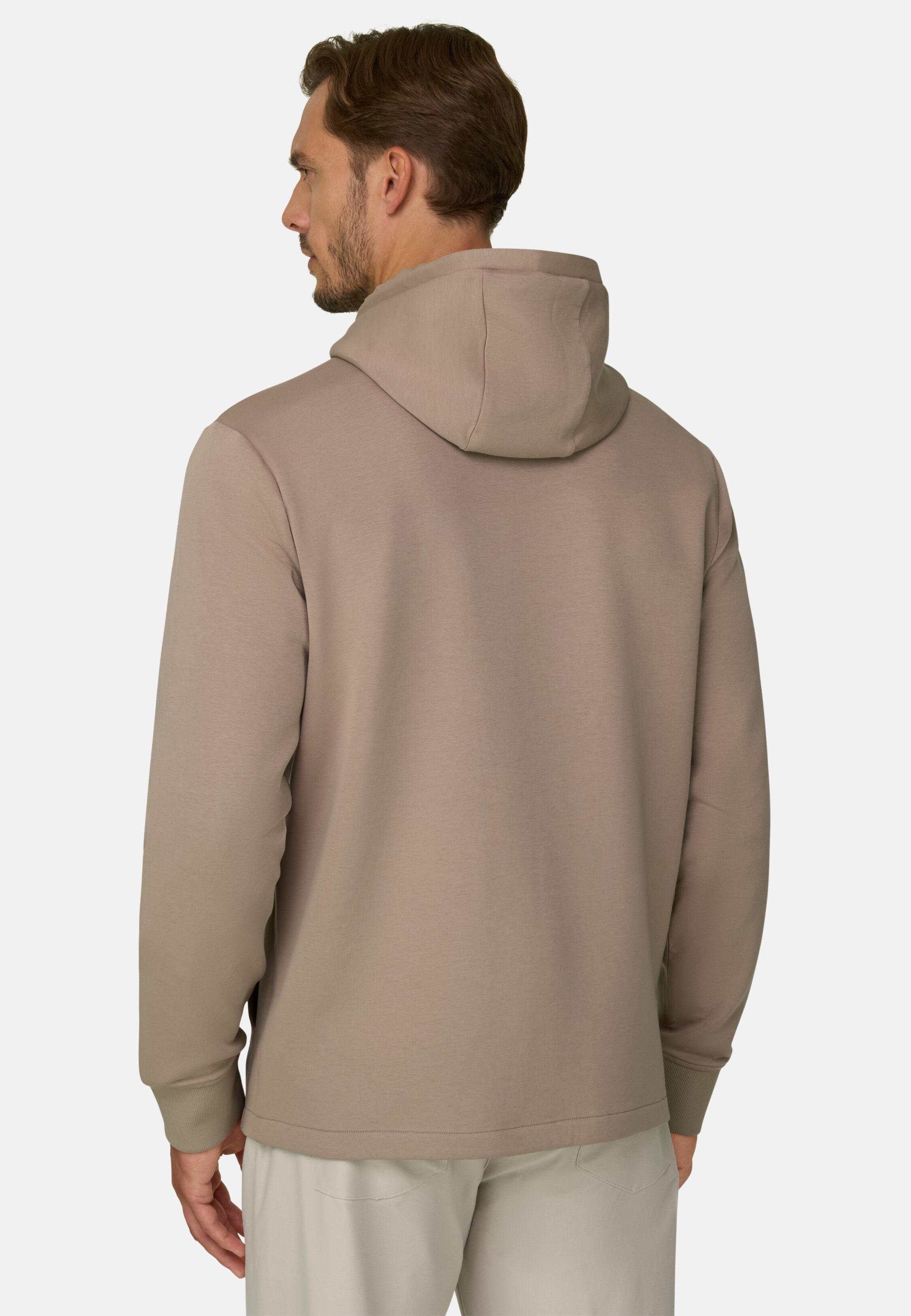 Full-Zip Hoodie in Cotton Blend Scuba B Tech Camel, 3901_CAML, medium