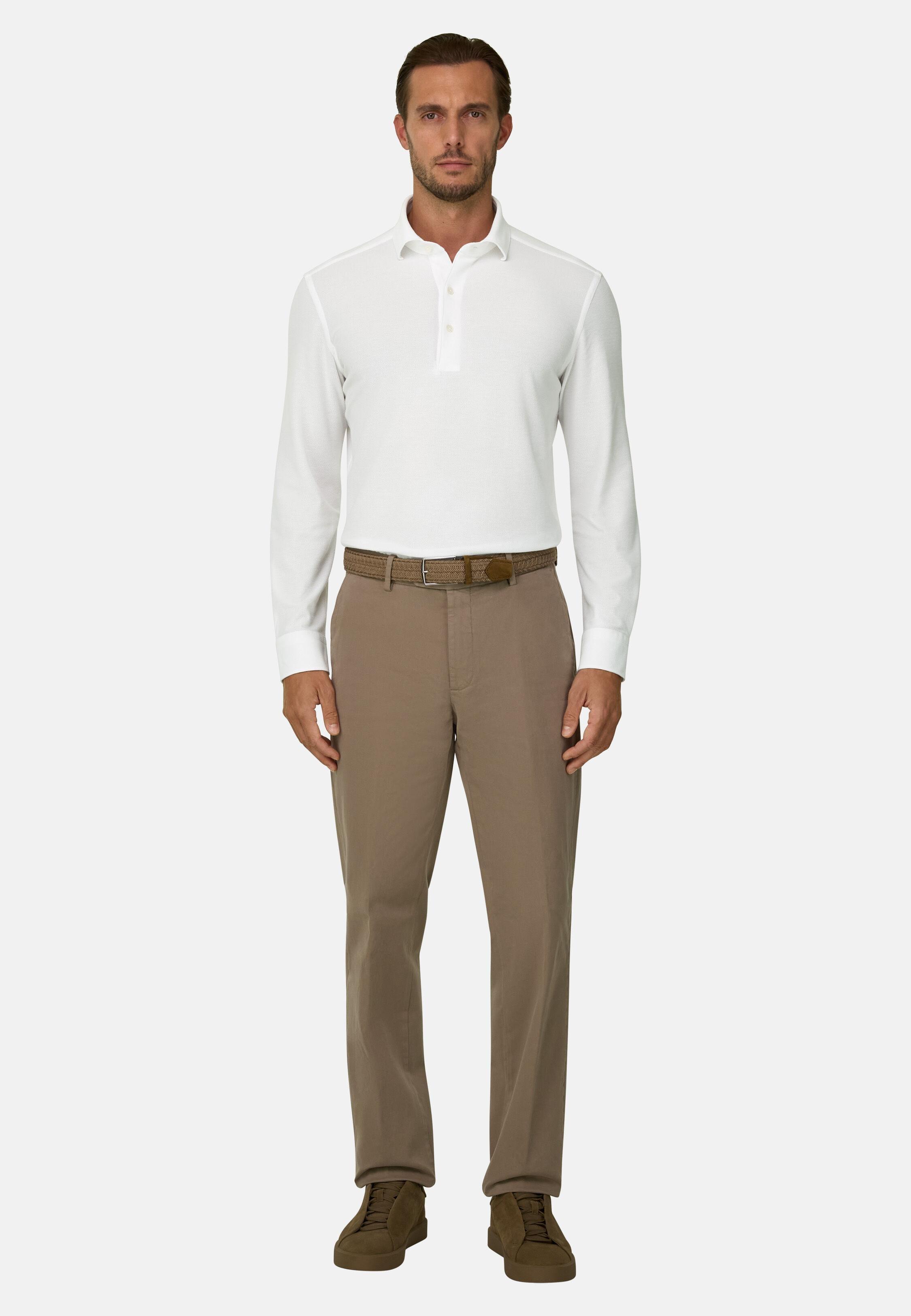 Sakura | Polo in Japanese Jersey, White, White, medium