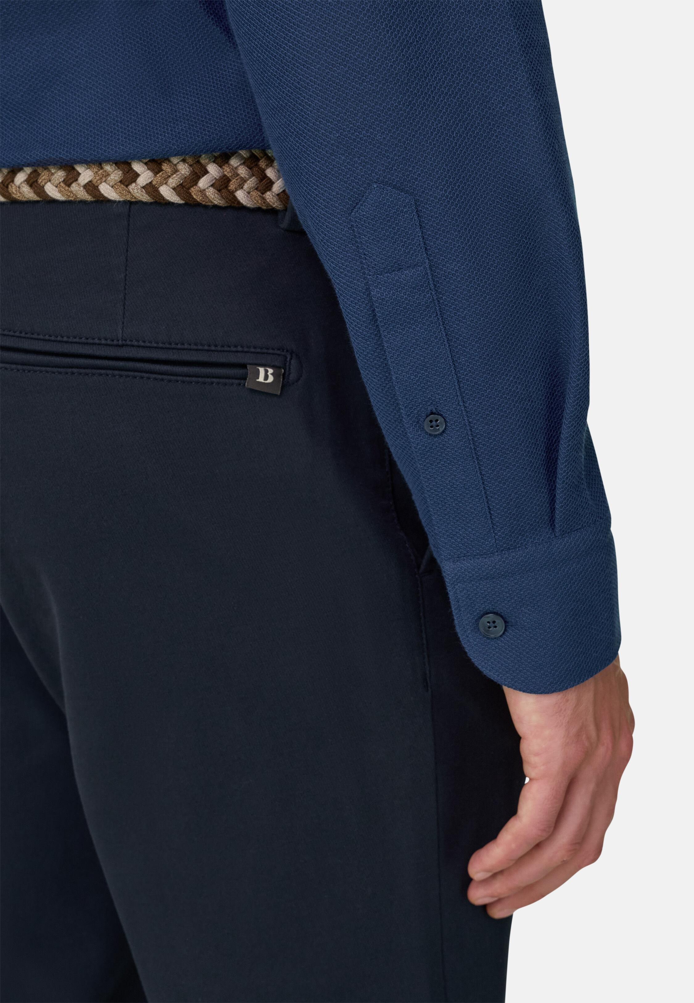 Sakura | Polo in Japanese Jersey, Navy Blue, Navy blue, medium