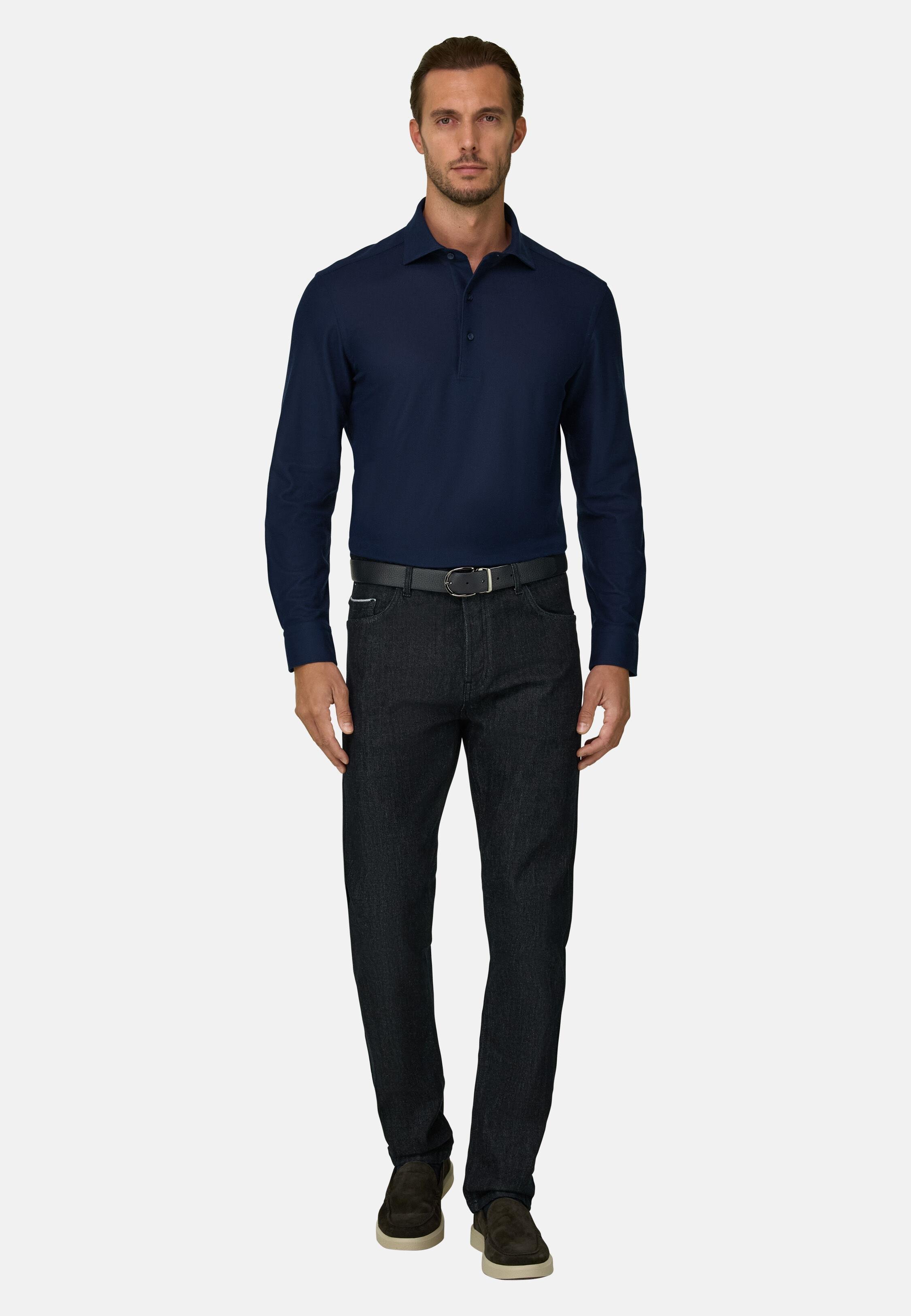 ساكورا | بولو من جيرسيه ياباني أزرق كحلي داكن, DARK NAVY, large image number 0