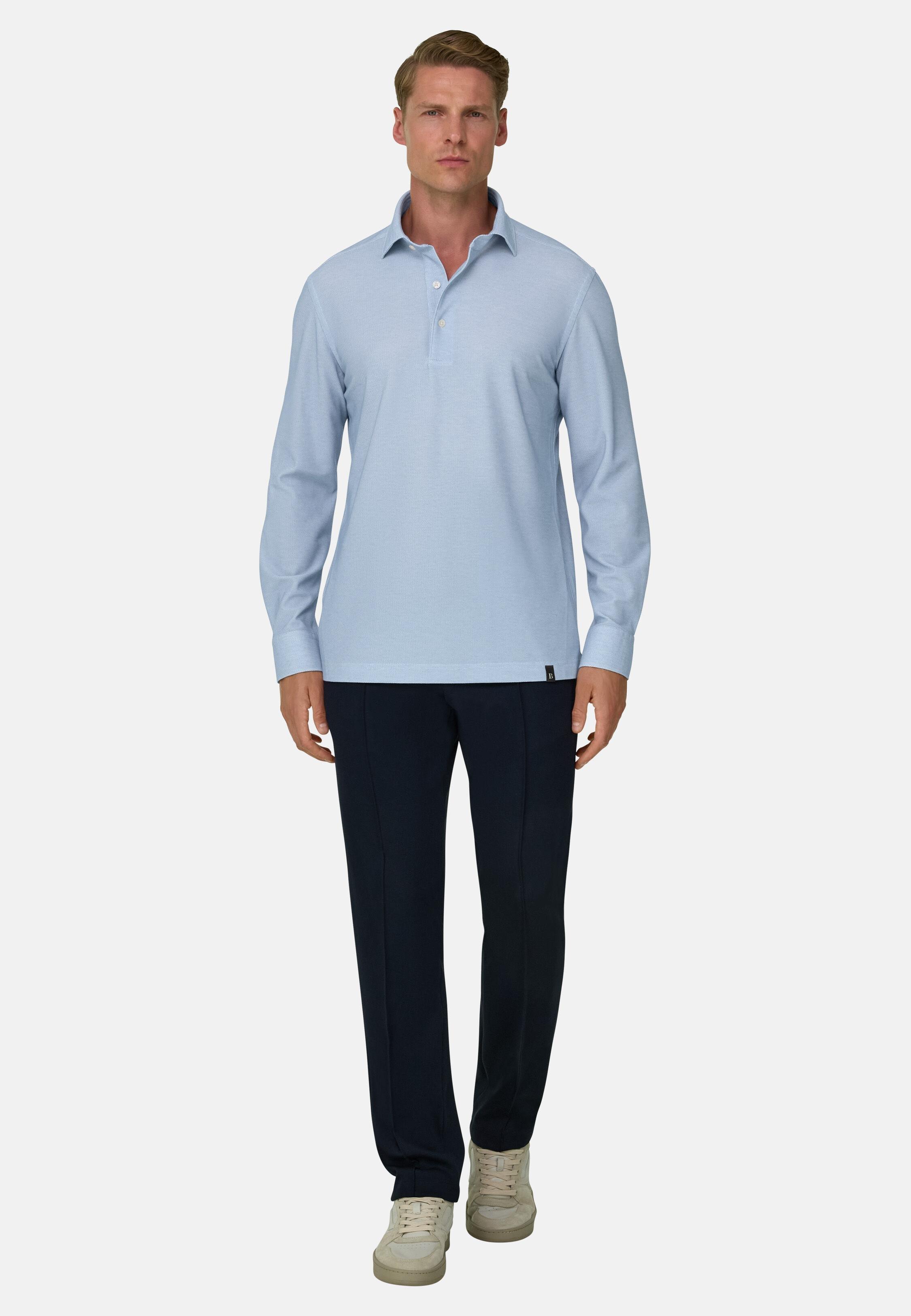 Sakura | Polo in Japanese Jersey, Light Blue, Light Blue, medium