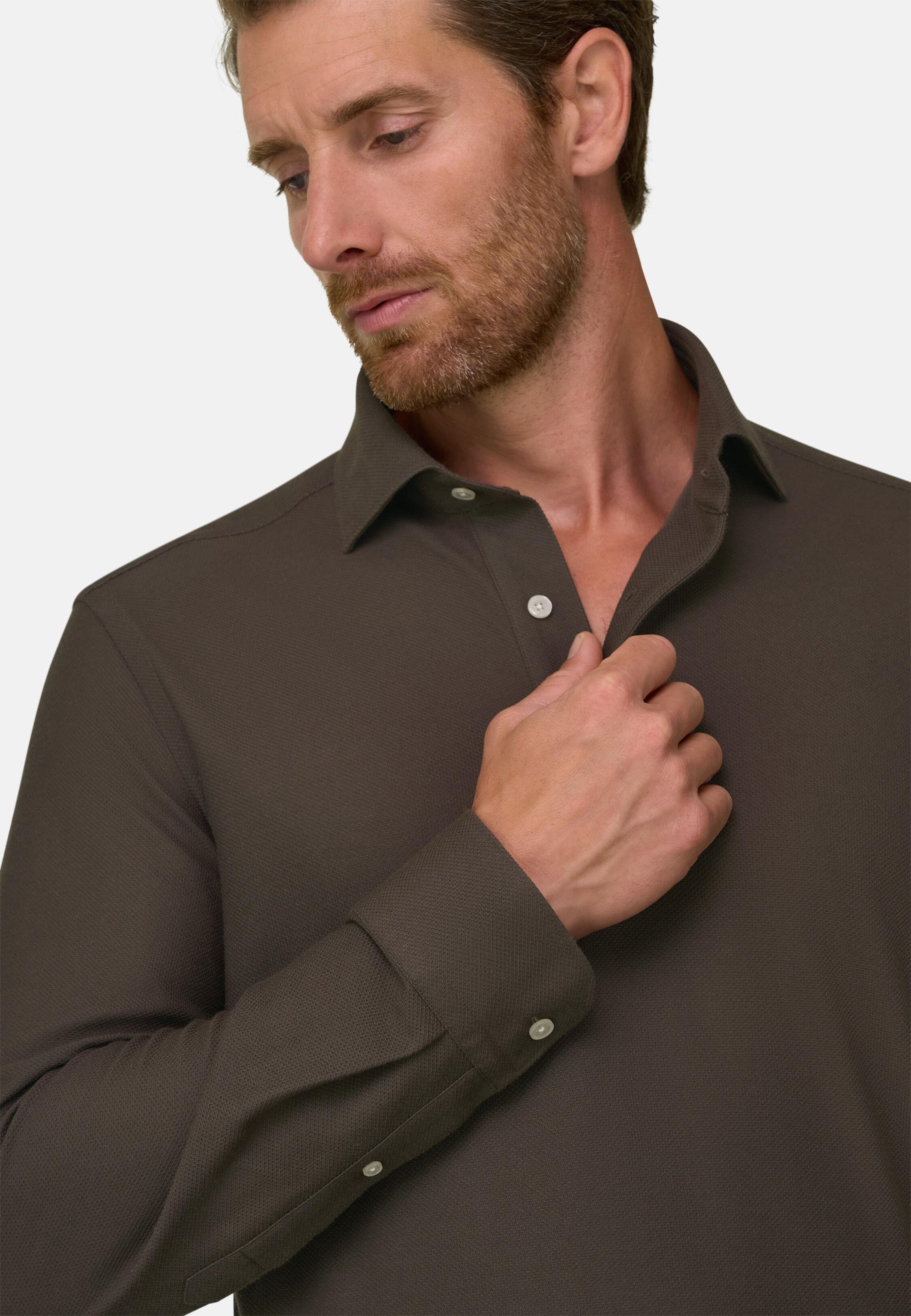 Sakura | Polo in Japanese Jersey, Dark Brown, Dark brown, medium