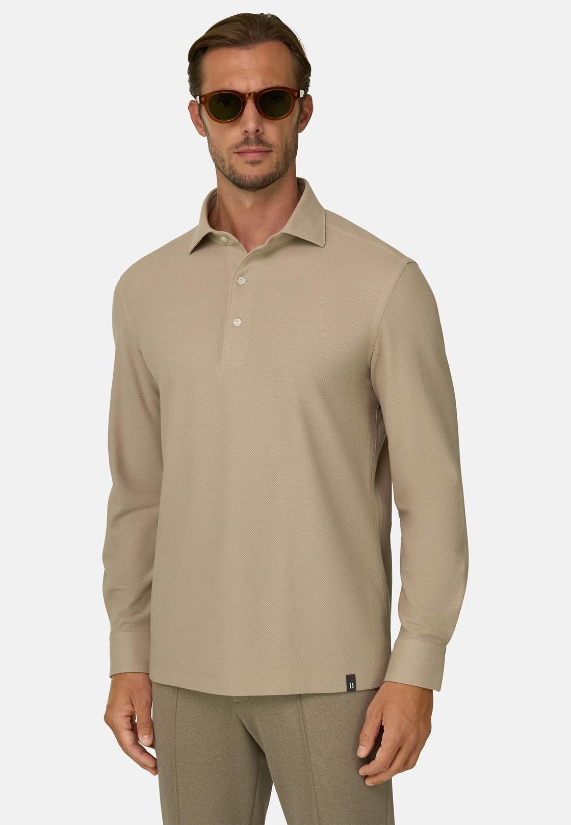 Sakura | Polo in Japanese Jersey Beige, Beige, medium