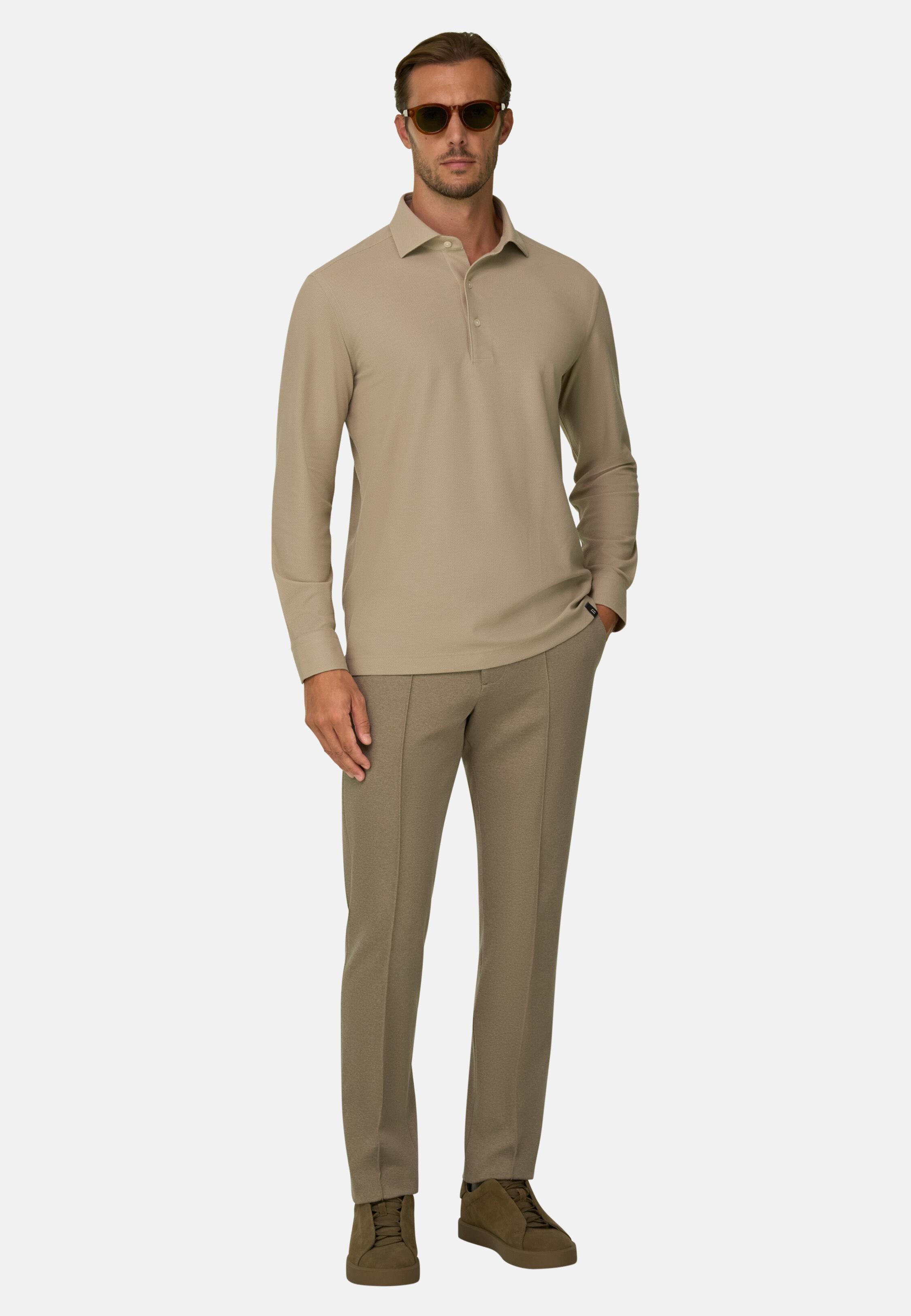 Sakura | Polo in Japanese Jersey Beige, Beige, medium