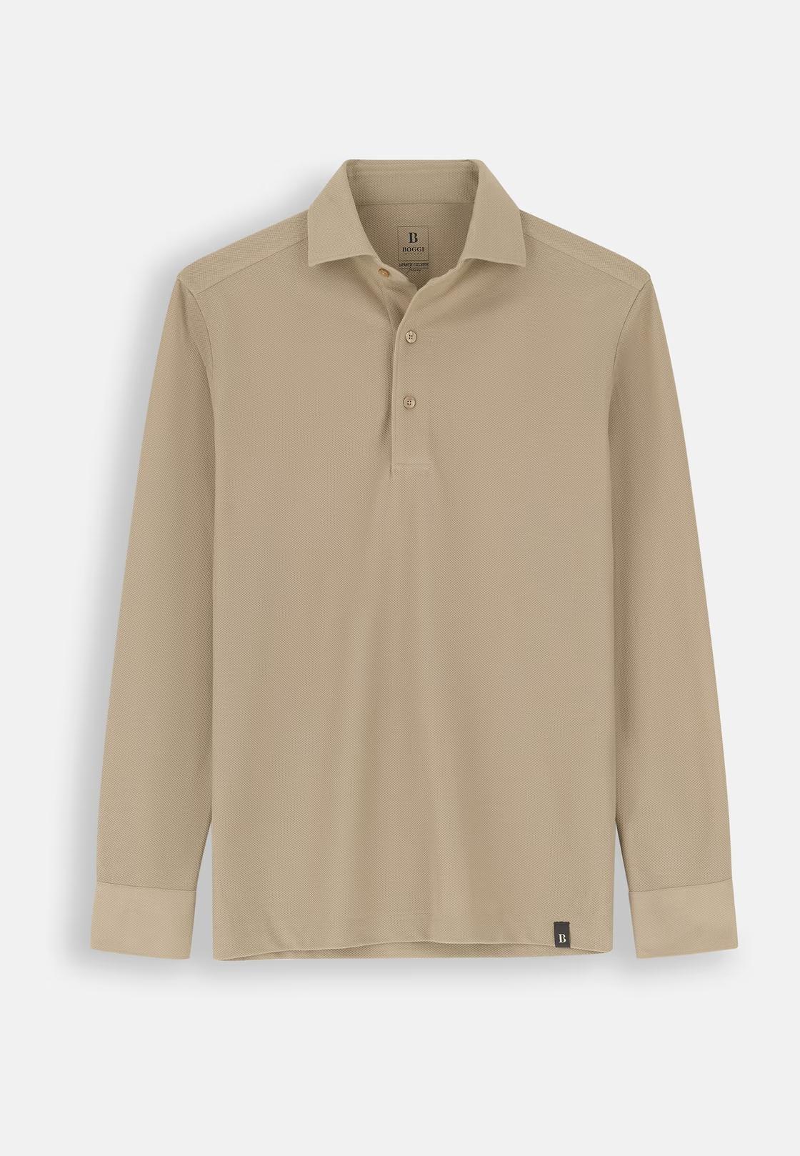 Sakura | Polo in Japanese Jersey Beige, Beige, large image number 5