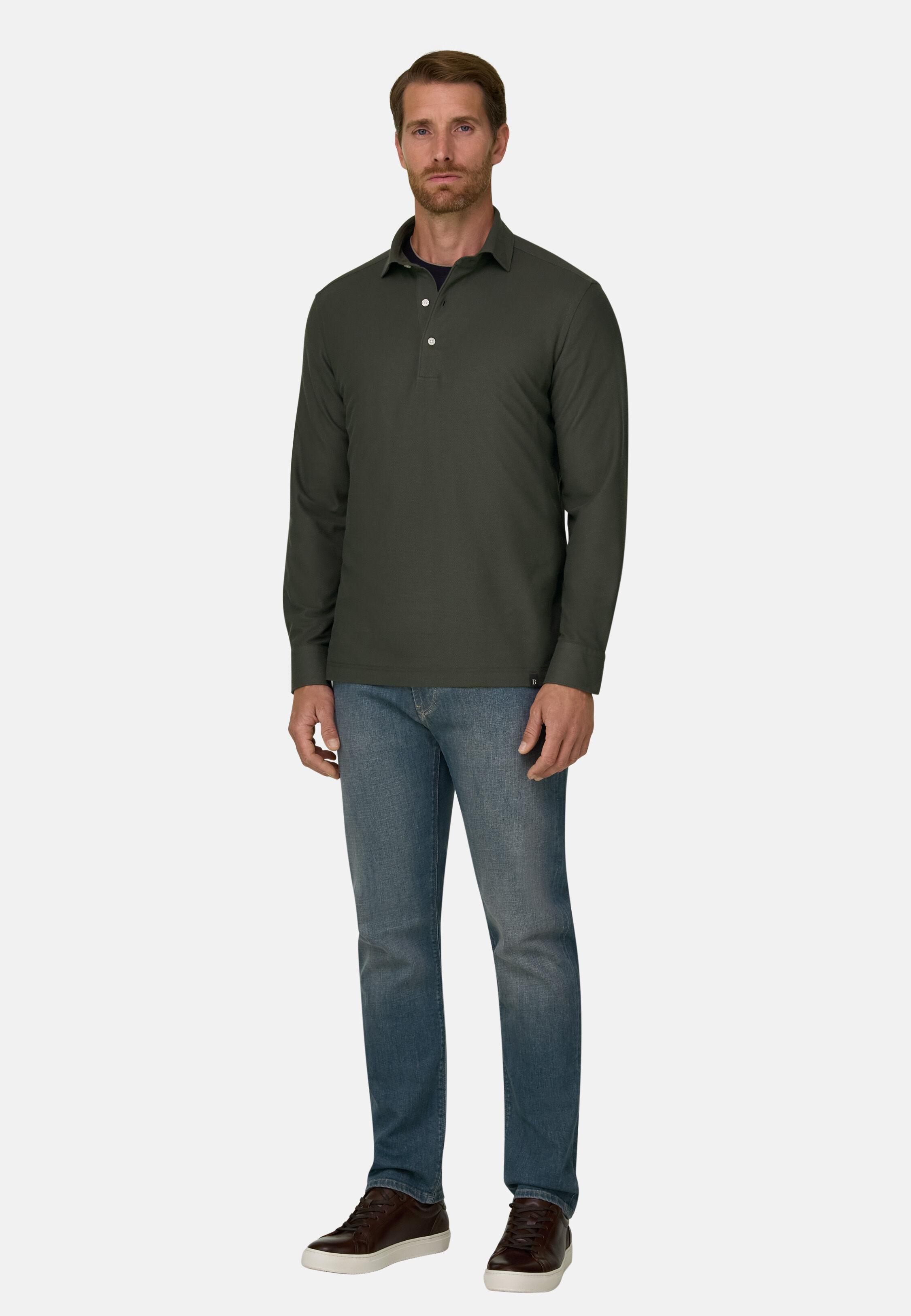 ساكورا | بولو من جيرسيه ياباني أخضر عسكري, Military Green, medium