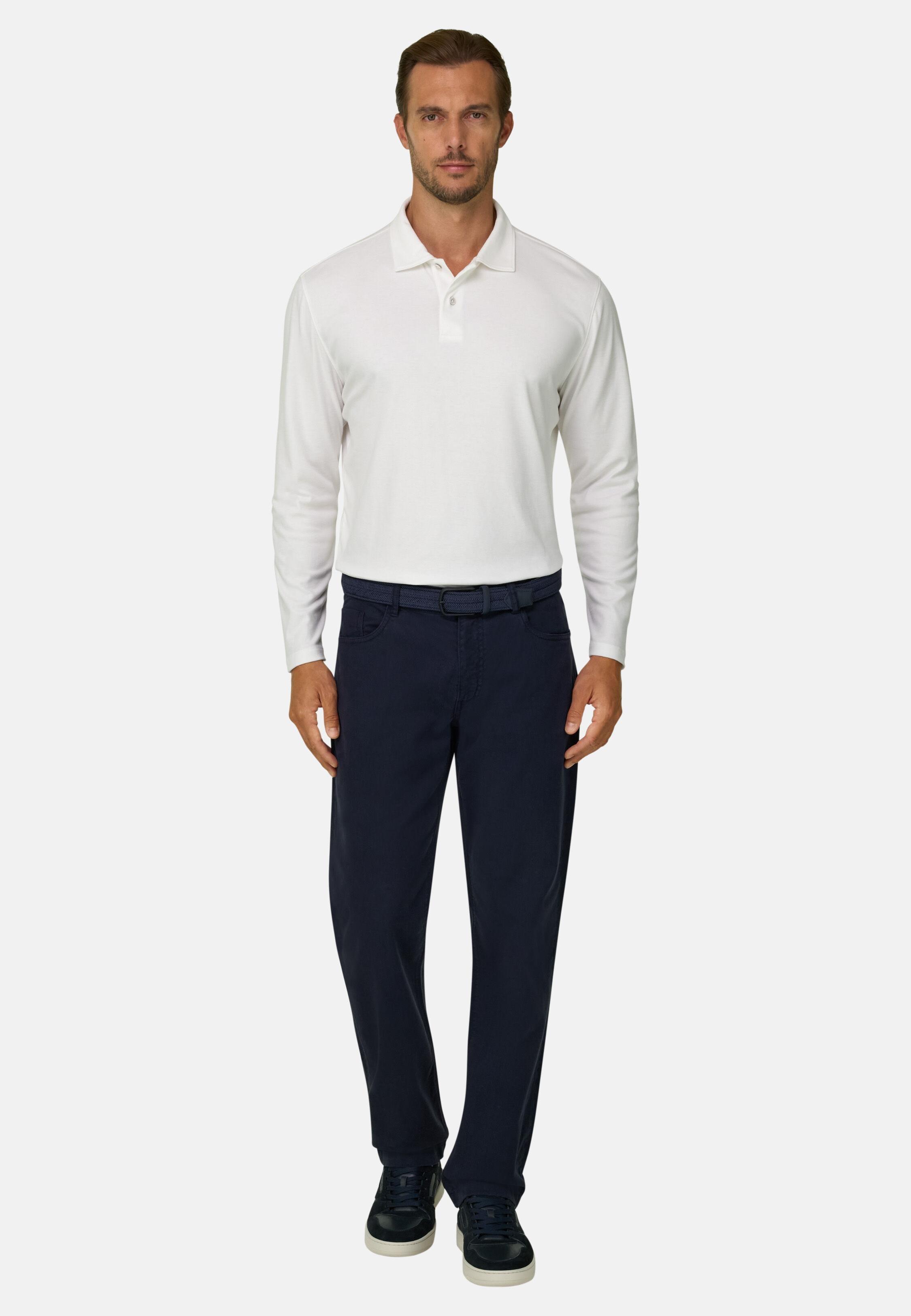 Polo in Cotton Blend Jersey S. Caf&egrave;&reg; White, White, large image number 1