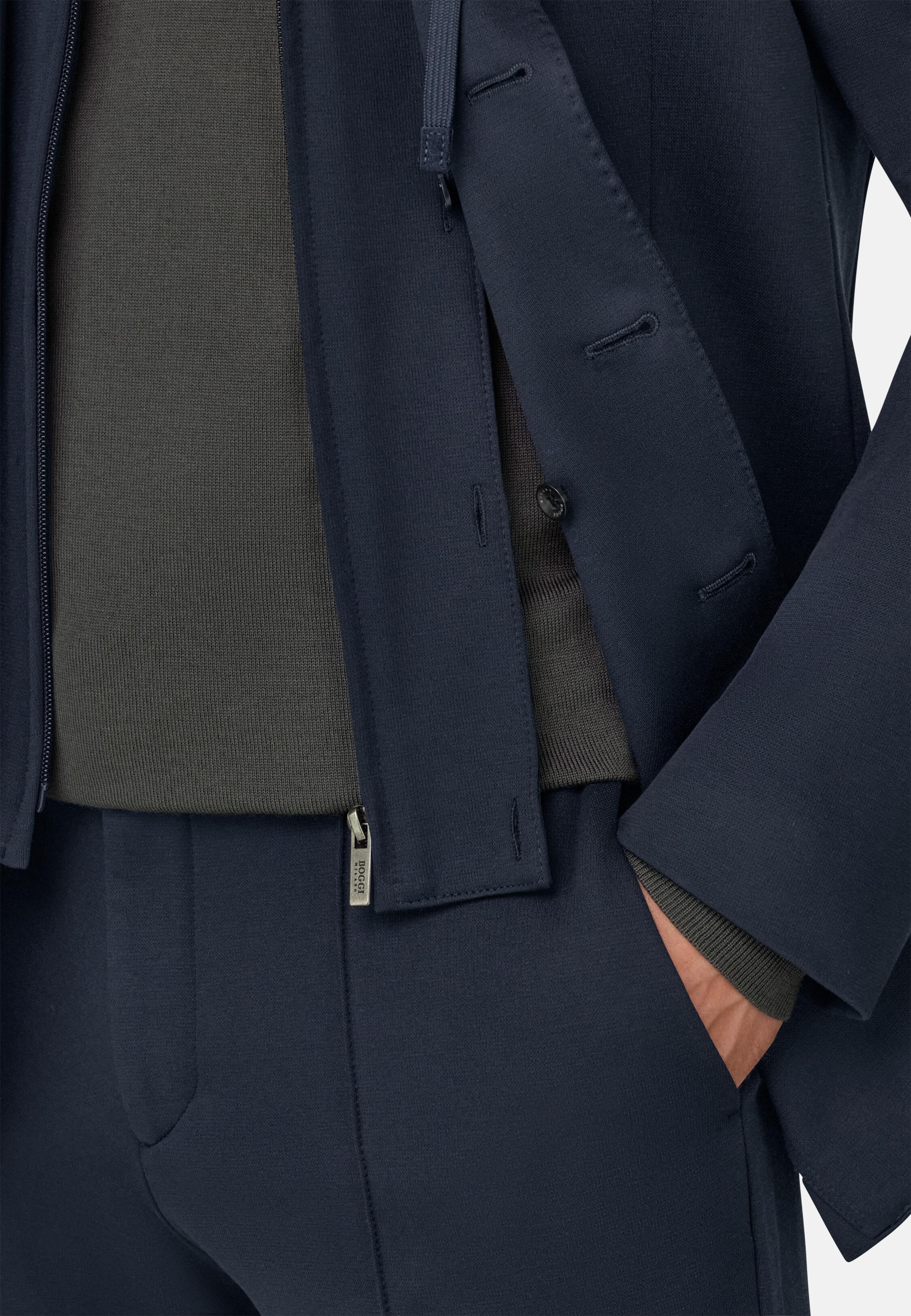 Sweatshirt Blazer Madison In Cotton Blend B Jersey, Navy, Navy blue, medium