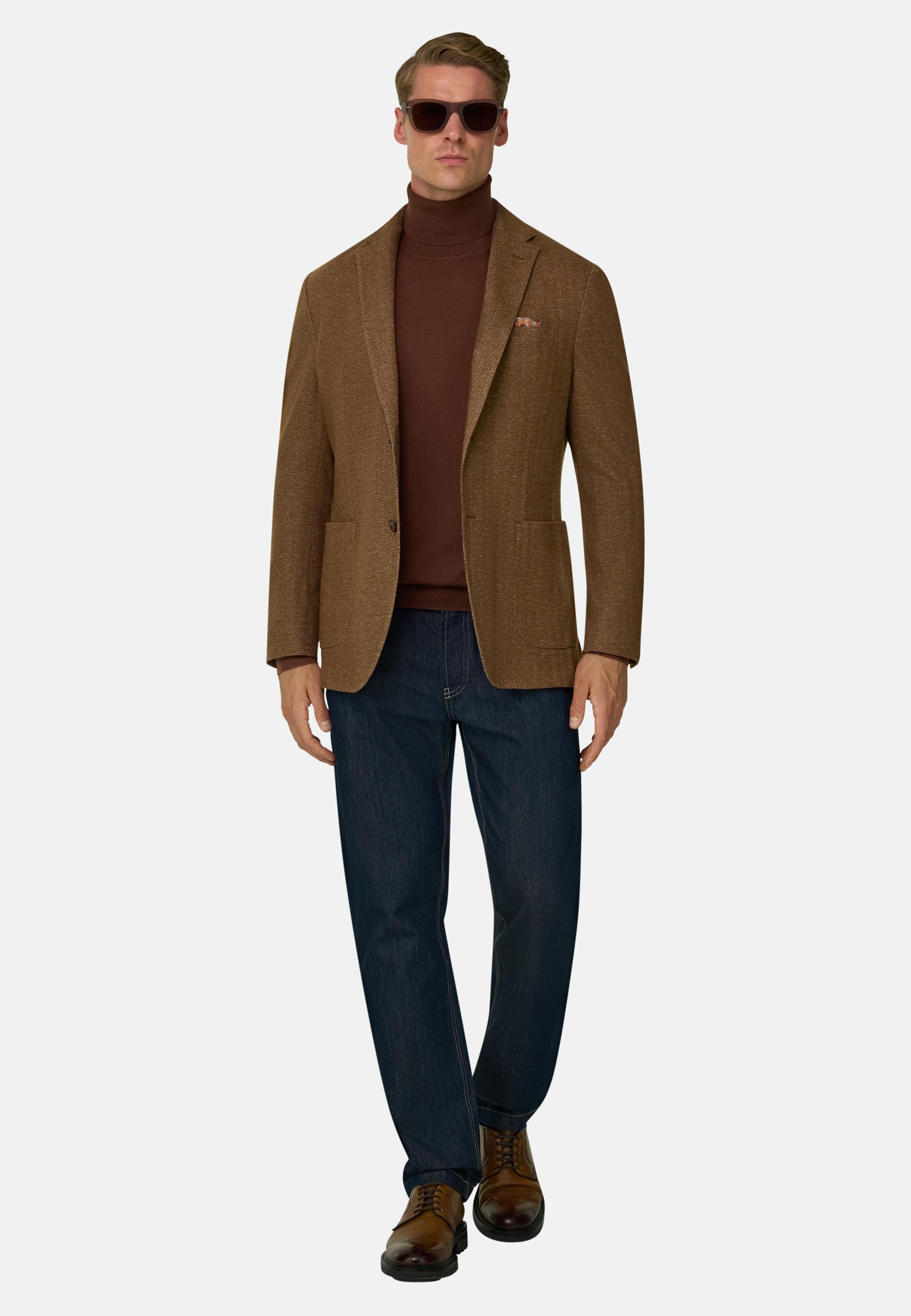 Blazer Herringbone Cotton Blend B Jersey Rot, Rot, medium