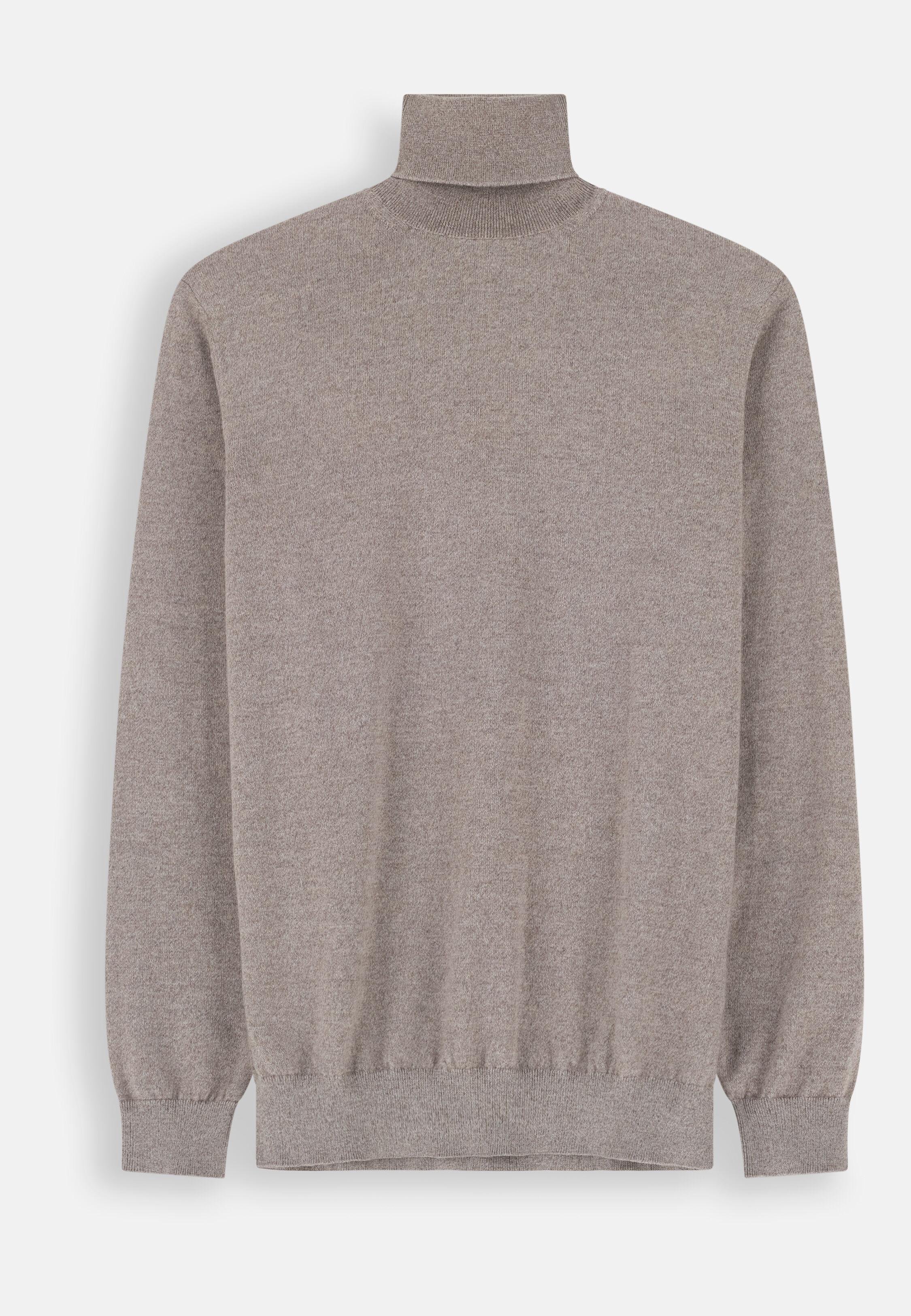 Turtleneck Jumper in Merino Wool Cashwool&reg; Moulin&eacute; Sand, Sand, medium