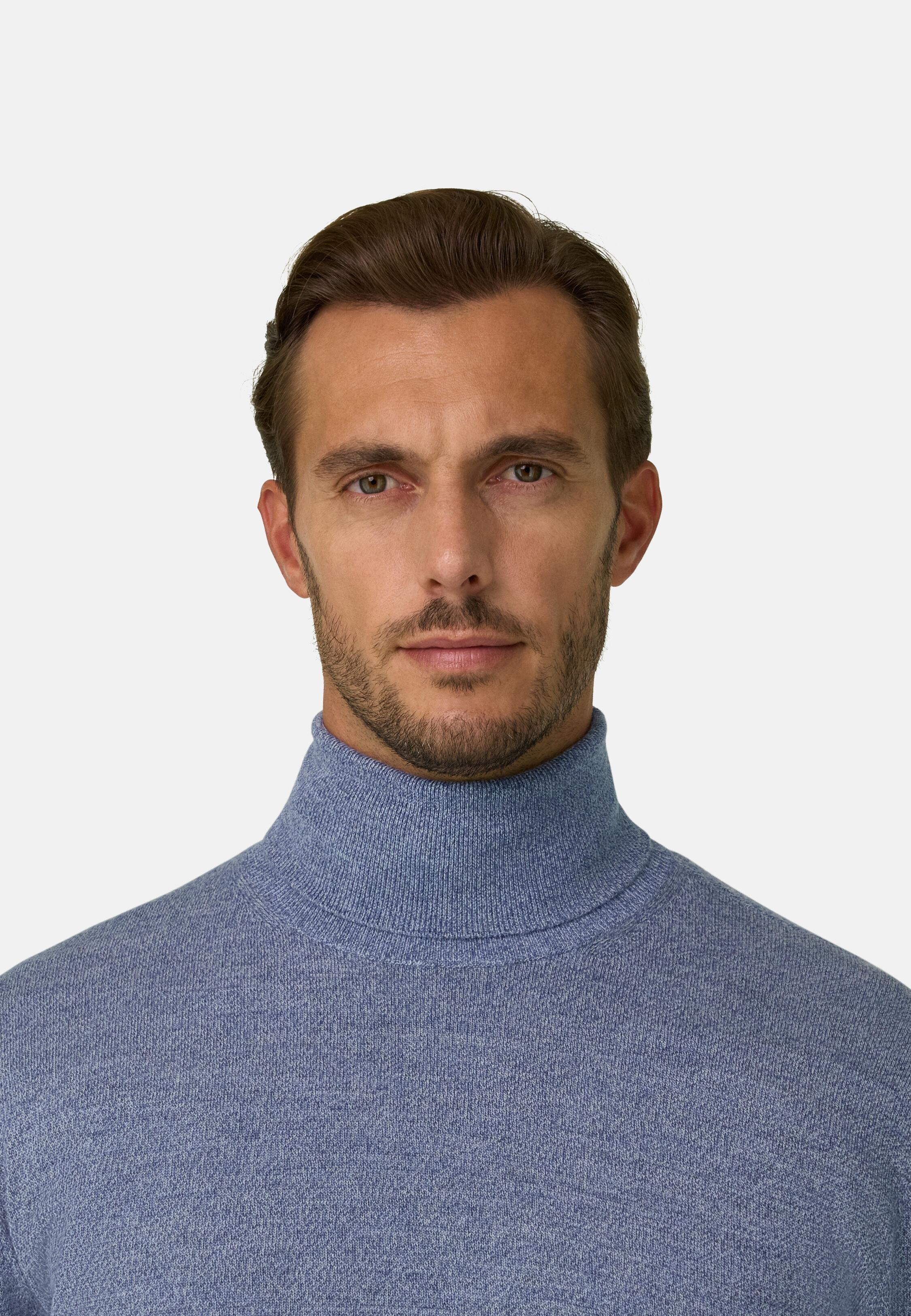 Turtleneck Jumper in Merino Wool Cashwool&reg; Moulin&eacute; Light Blue, Light Blue, large image number 0