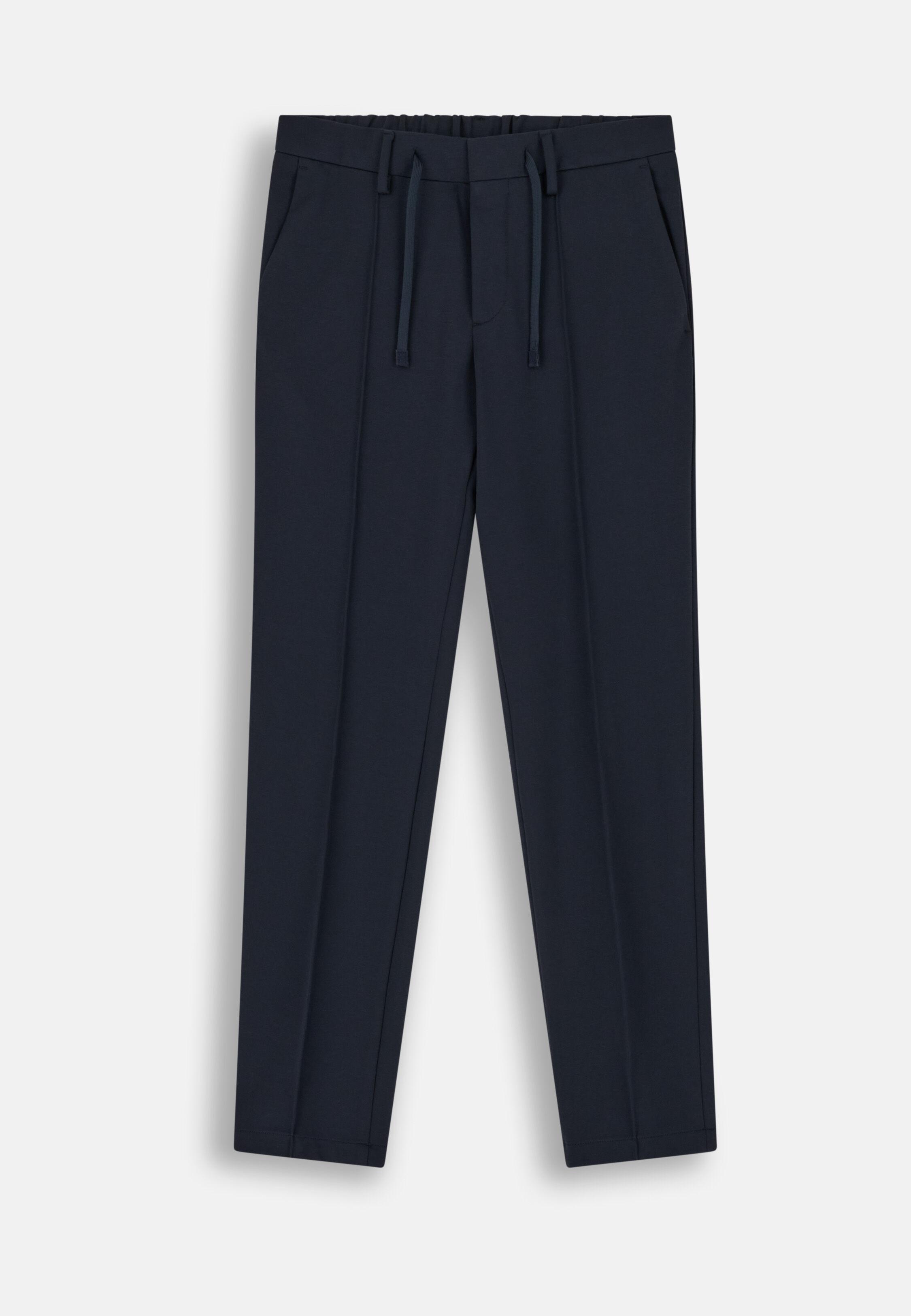 City Trousers in Cotton Blend Jersey, Navy Blue, Navy blue, large image number 5