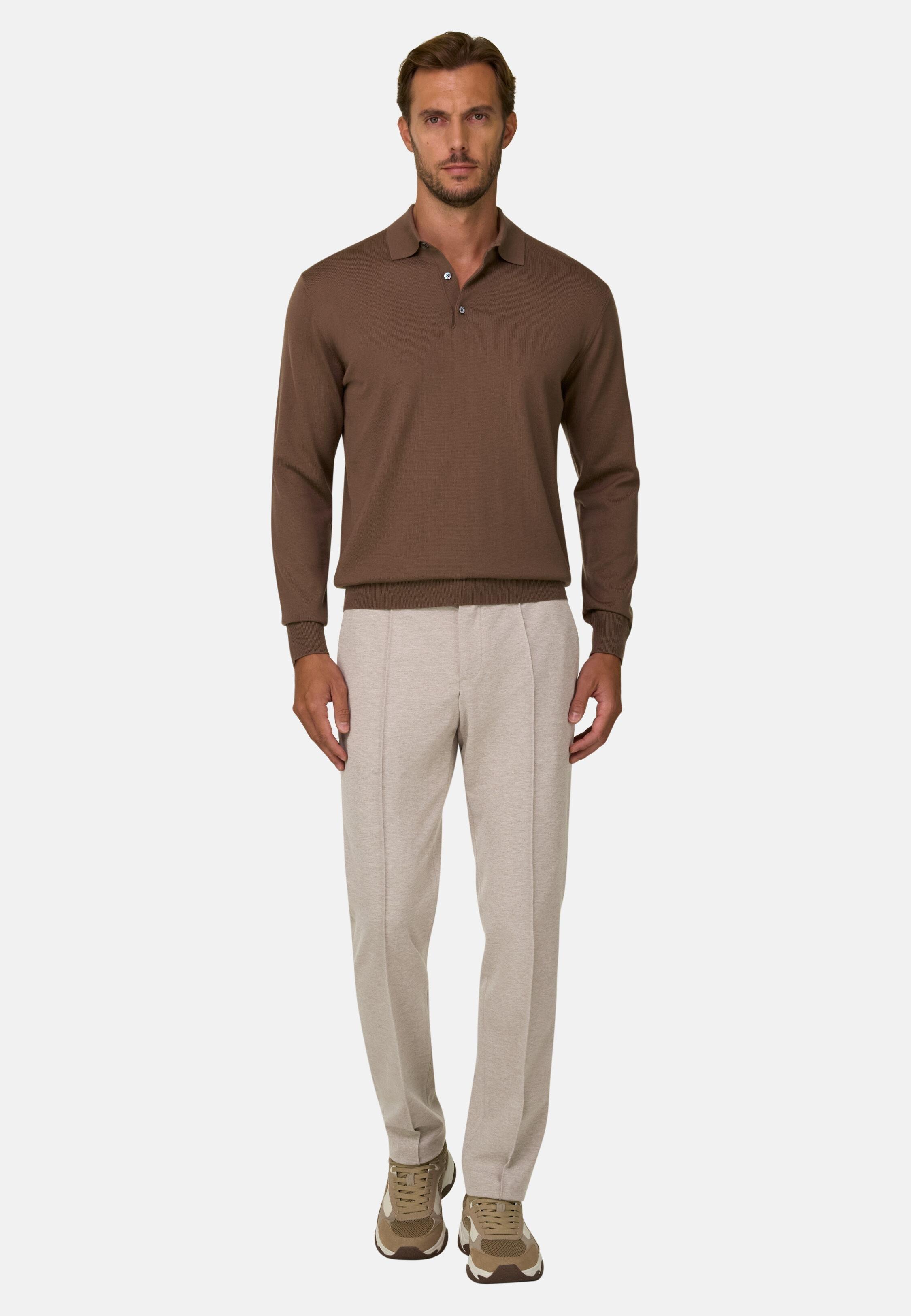 Trousers in Technical Jersey Beige, Sand, large image number 1