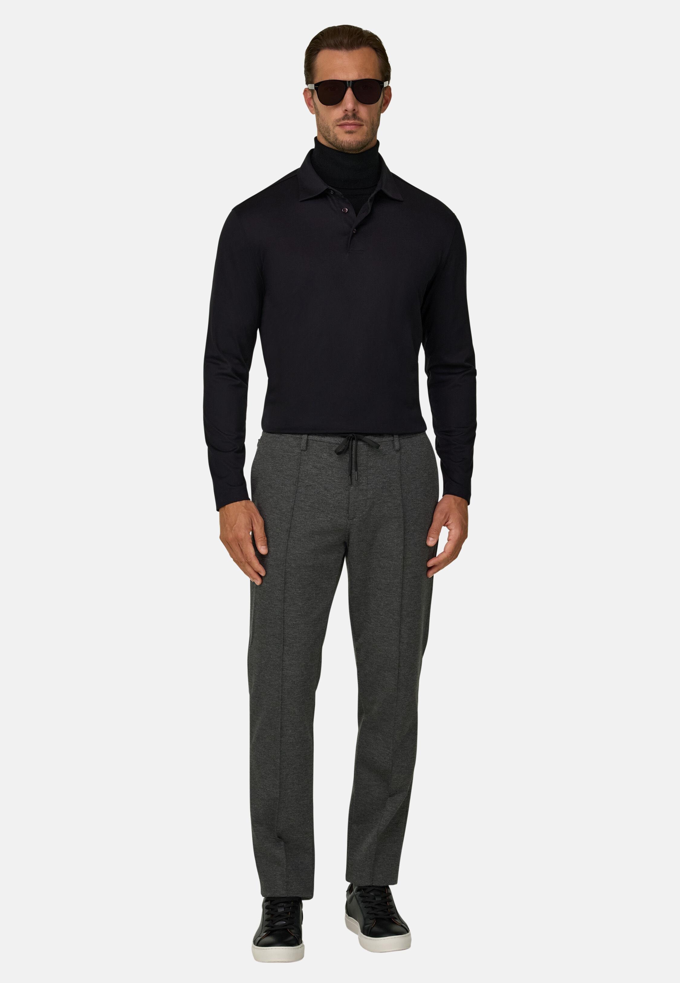 Trousers in Technical Jersey Dark Grey, Dark Grey, medium