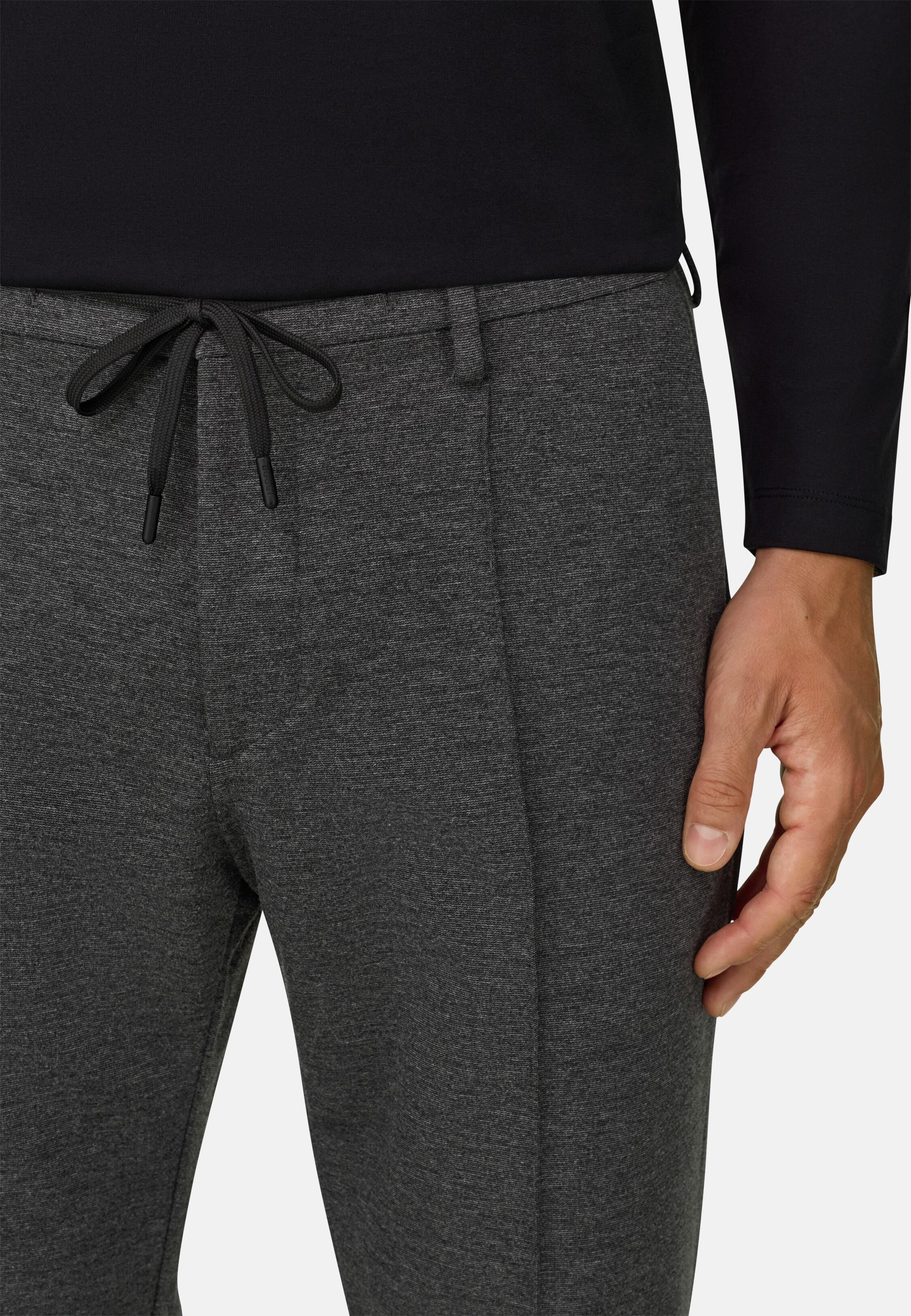 Trousers in Technical Jersey Dark Grey, Dark Grey, medium