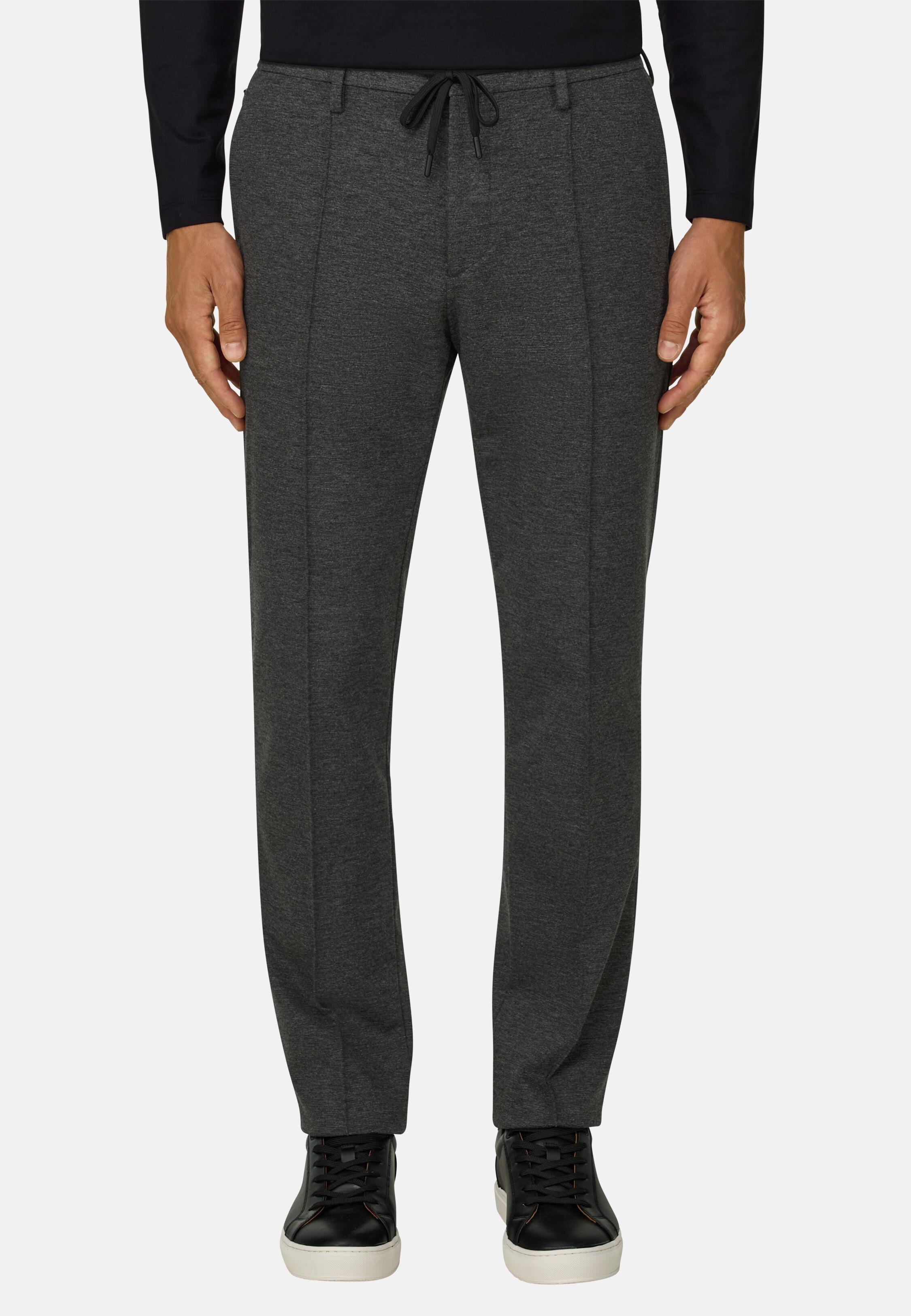 Trousers in Technical Jersey, Dark Grey, Dark Grey, large image number 1