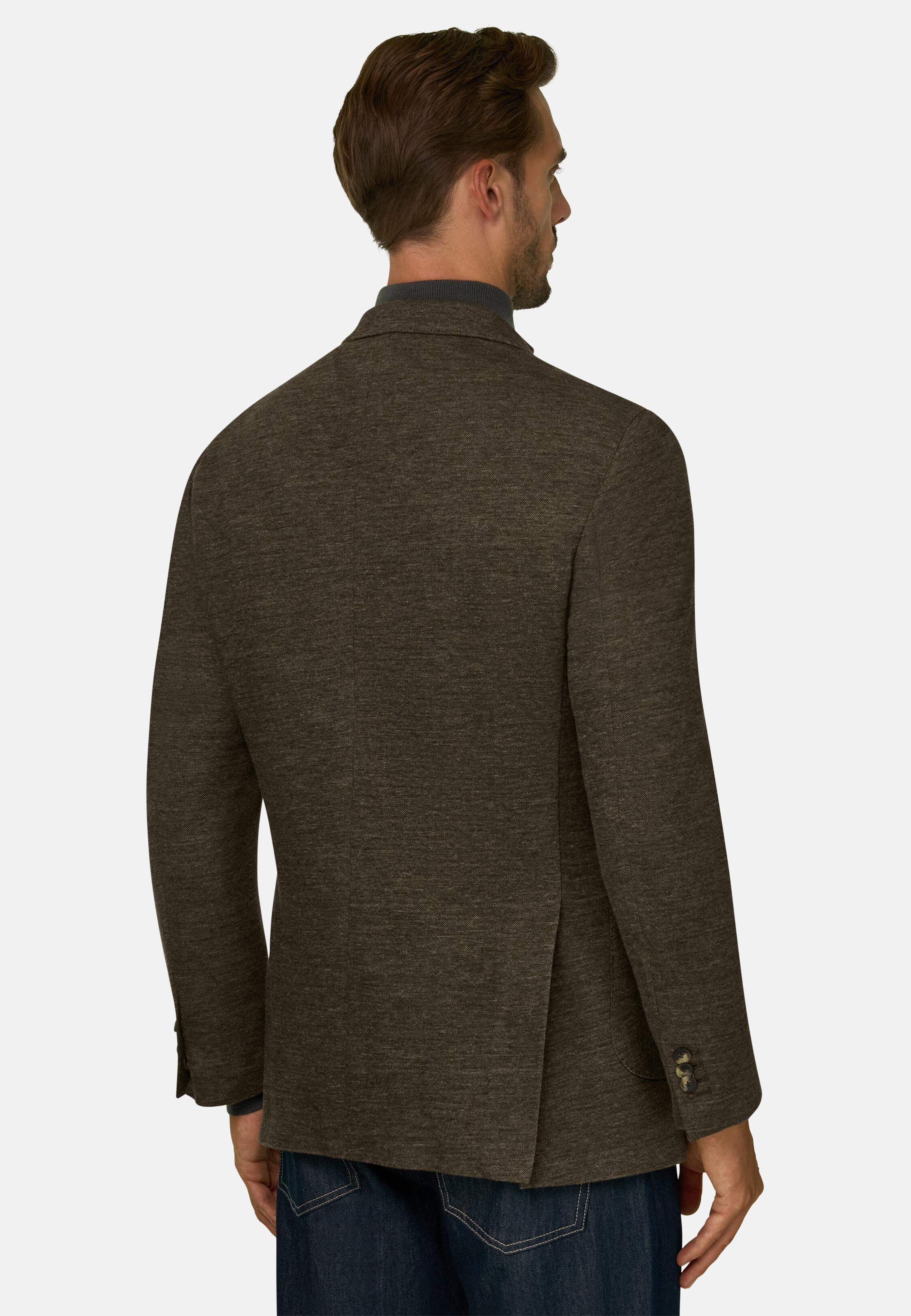 Structured Blazer in Cotton Blend, Brown, Brown, large image number 4