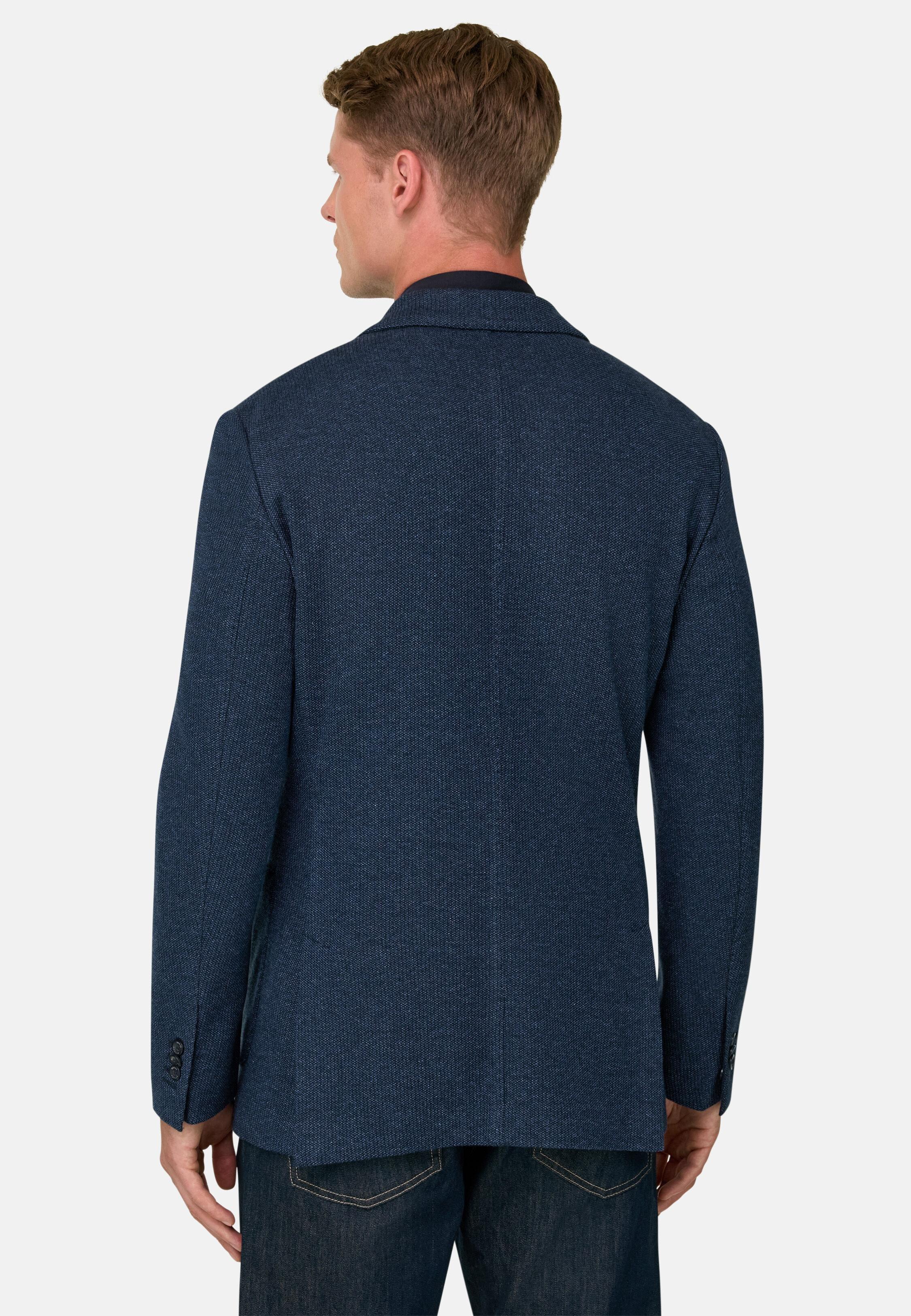 Blazer Structured Cotton Blend B Jersey, Indigo, Indigo, medium