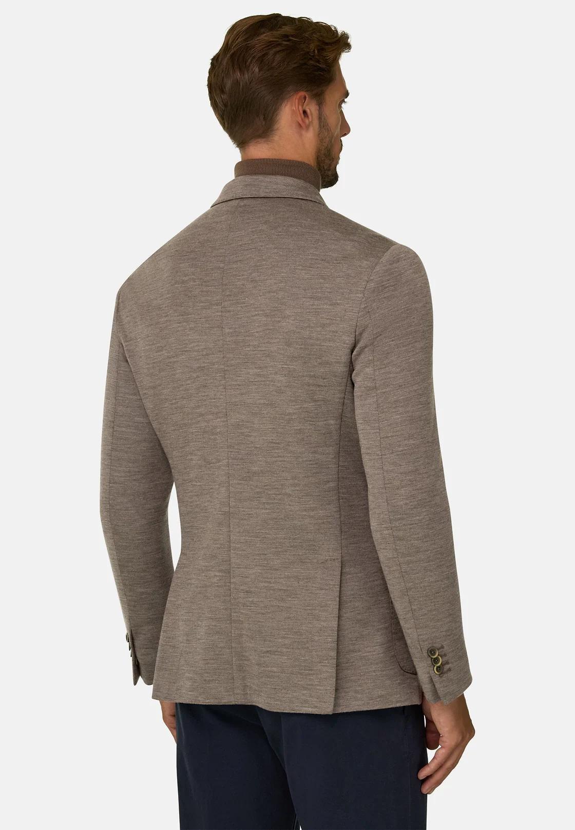 Brooklyn | Double-Breasted Blazer in Wool Blend B Jersey Brown, Brown, large image number 3