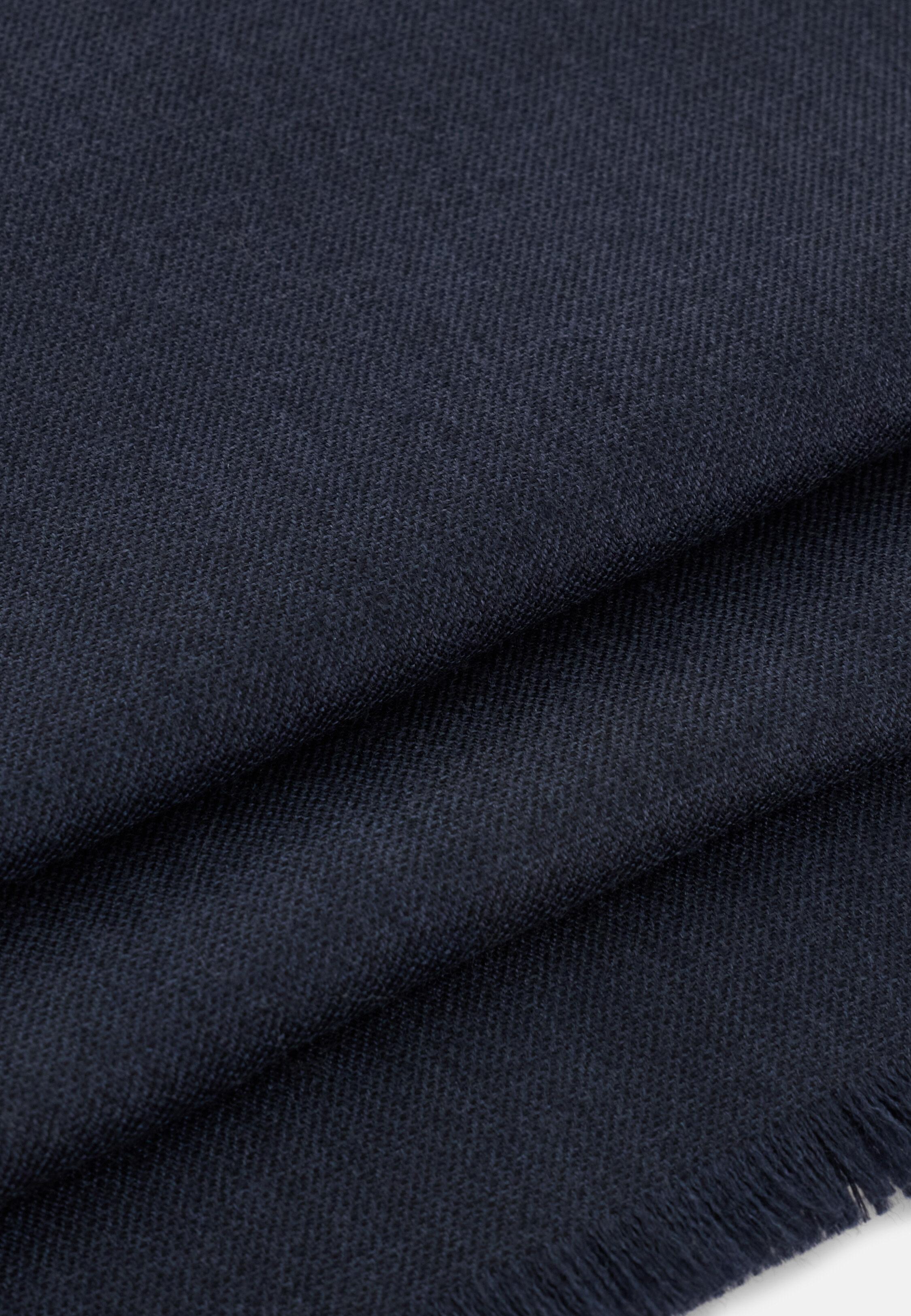 Scarf in Wool and Silk Navy blue, Navy blue, large image number 1