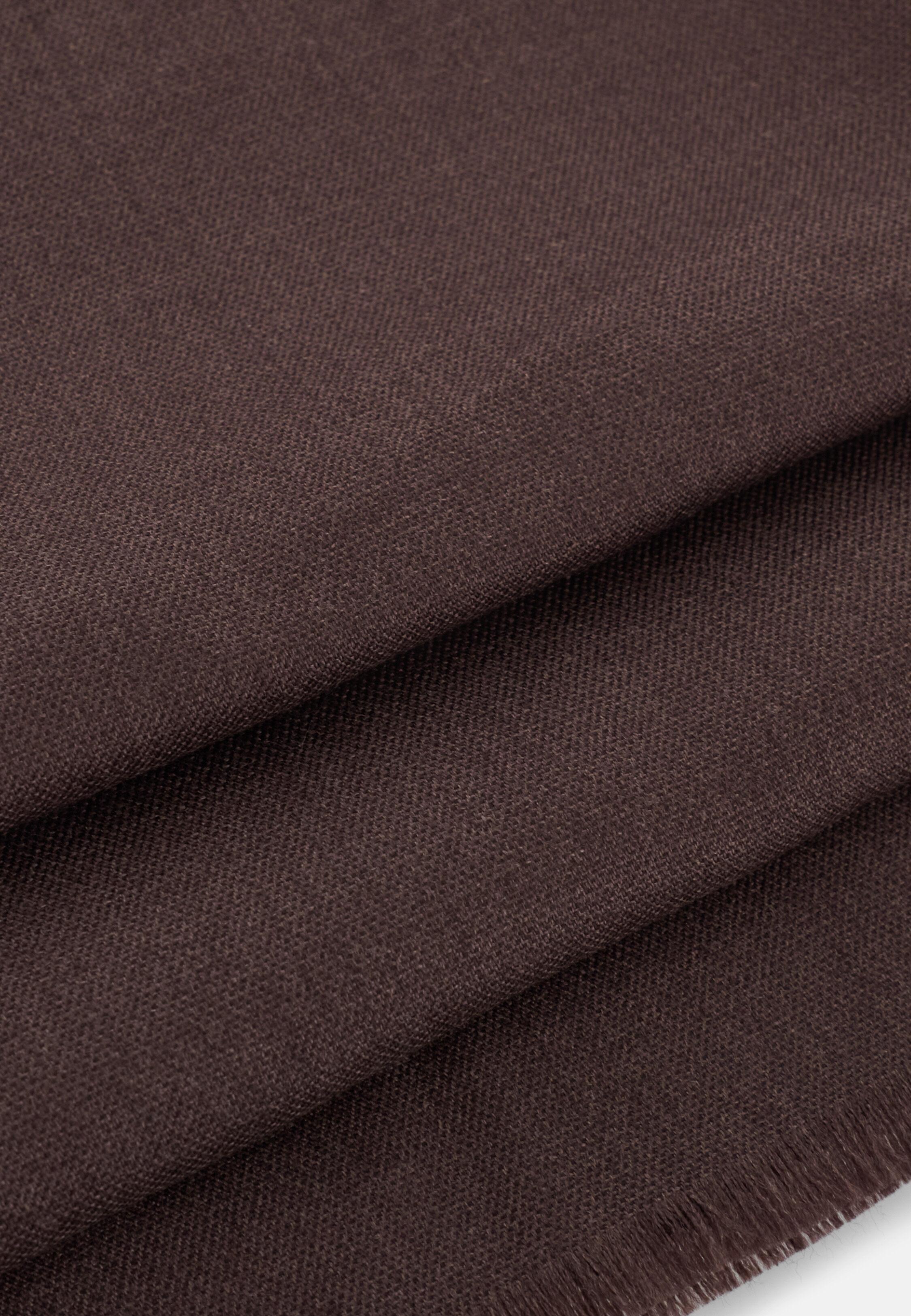 Scarf In Wool And Silk, Brown, Dark brown, medium