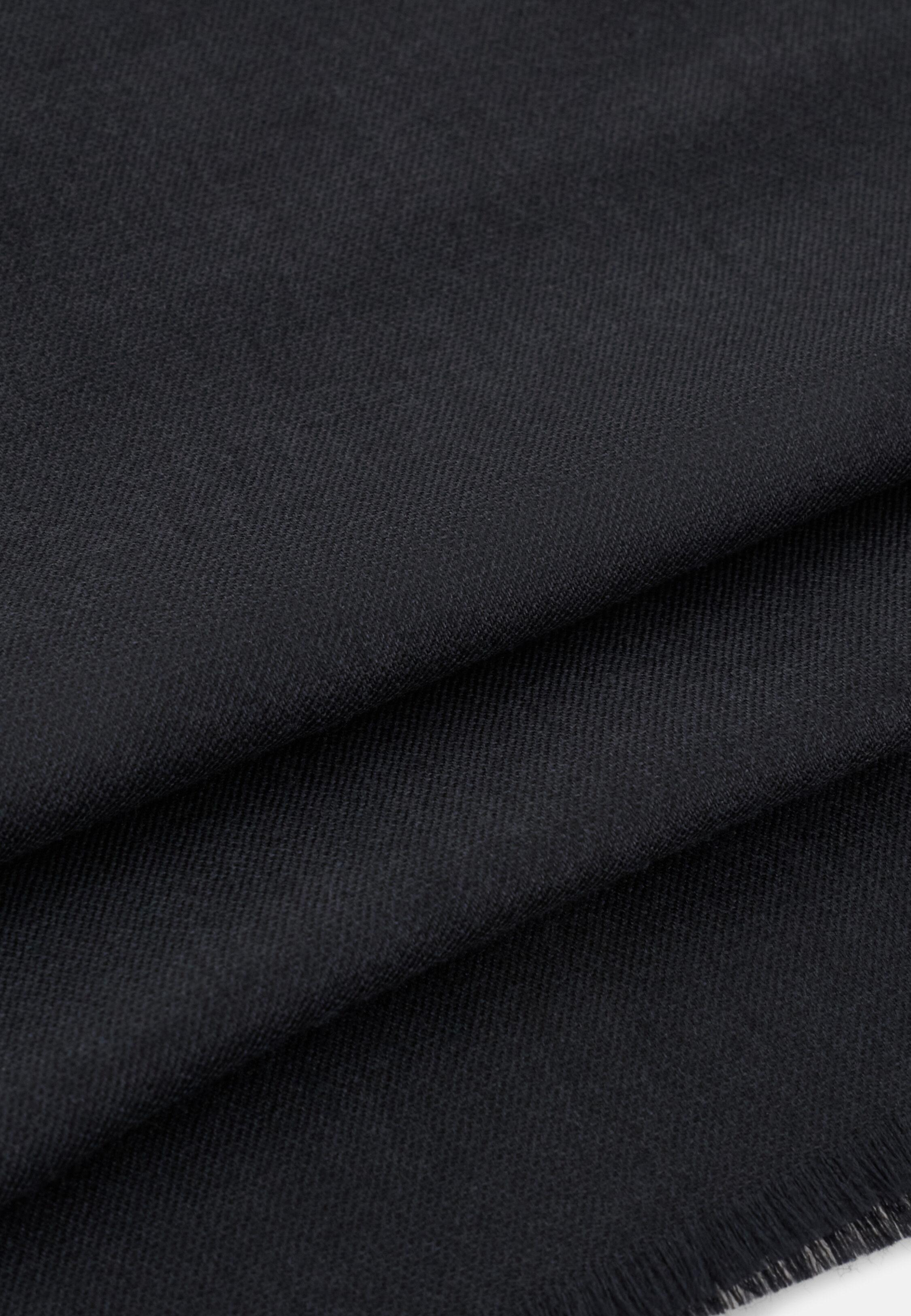 Scarf In Wool And Silk, Black, Black, large image number 1